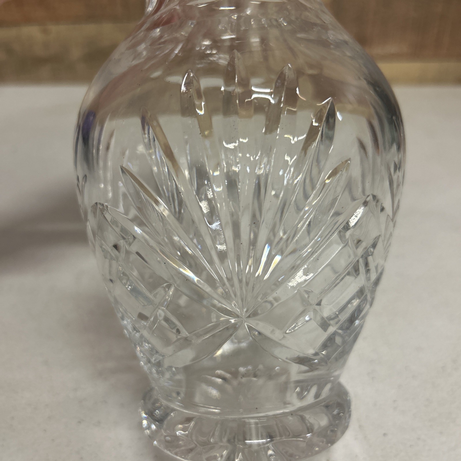 Rogaska Richmond Crystal Vase – Clear Flower Urn with Fan Cuts