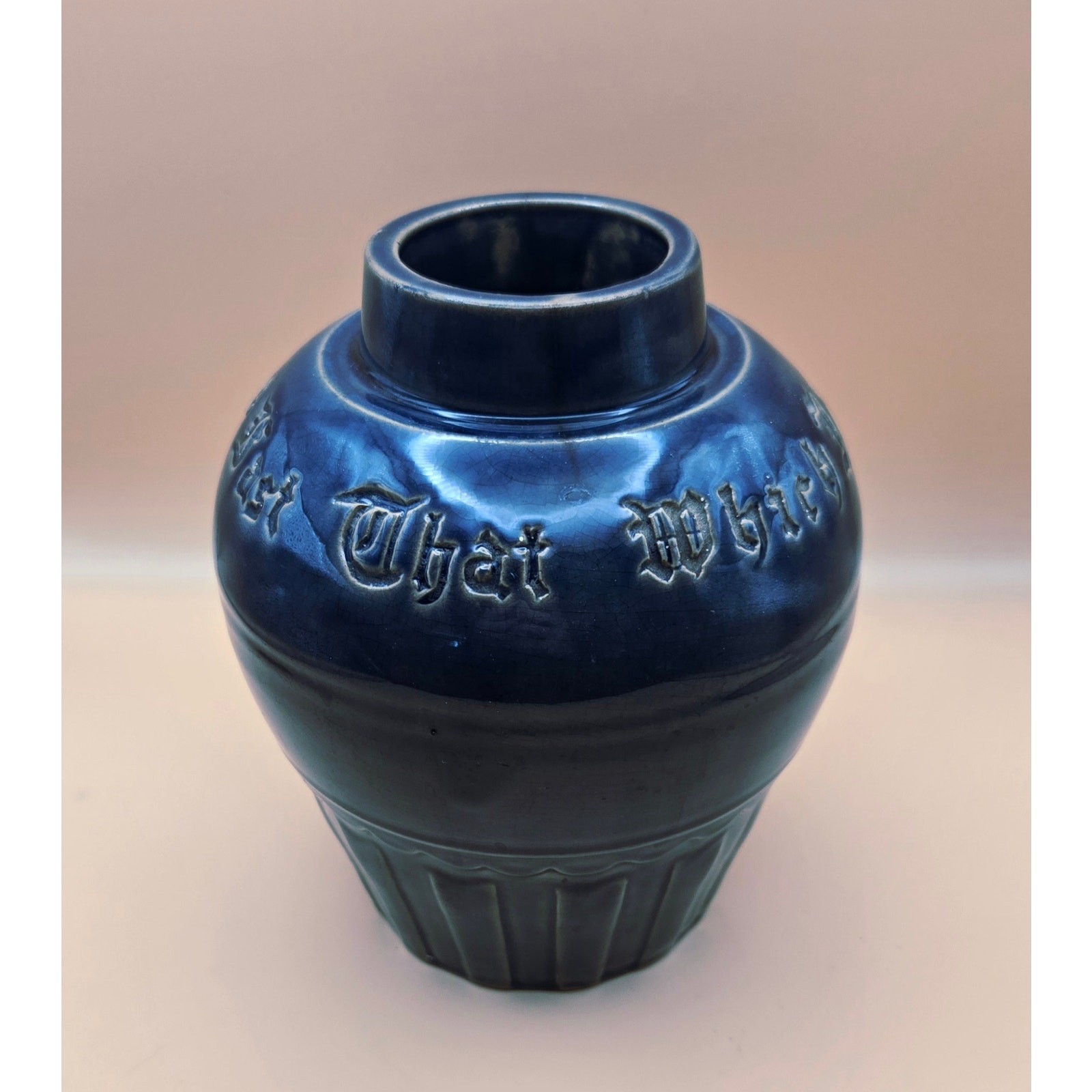 VTG Atmore’s Cobalt Bue Stoneware Crock Great Pre-loved Vintage Condition