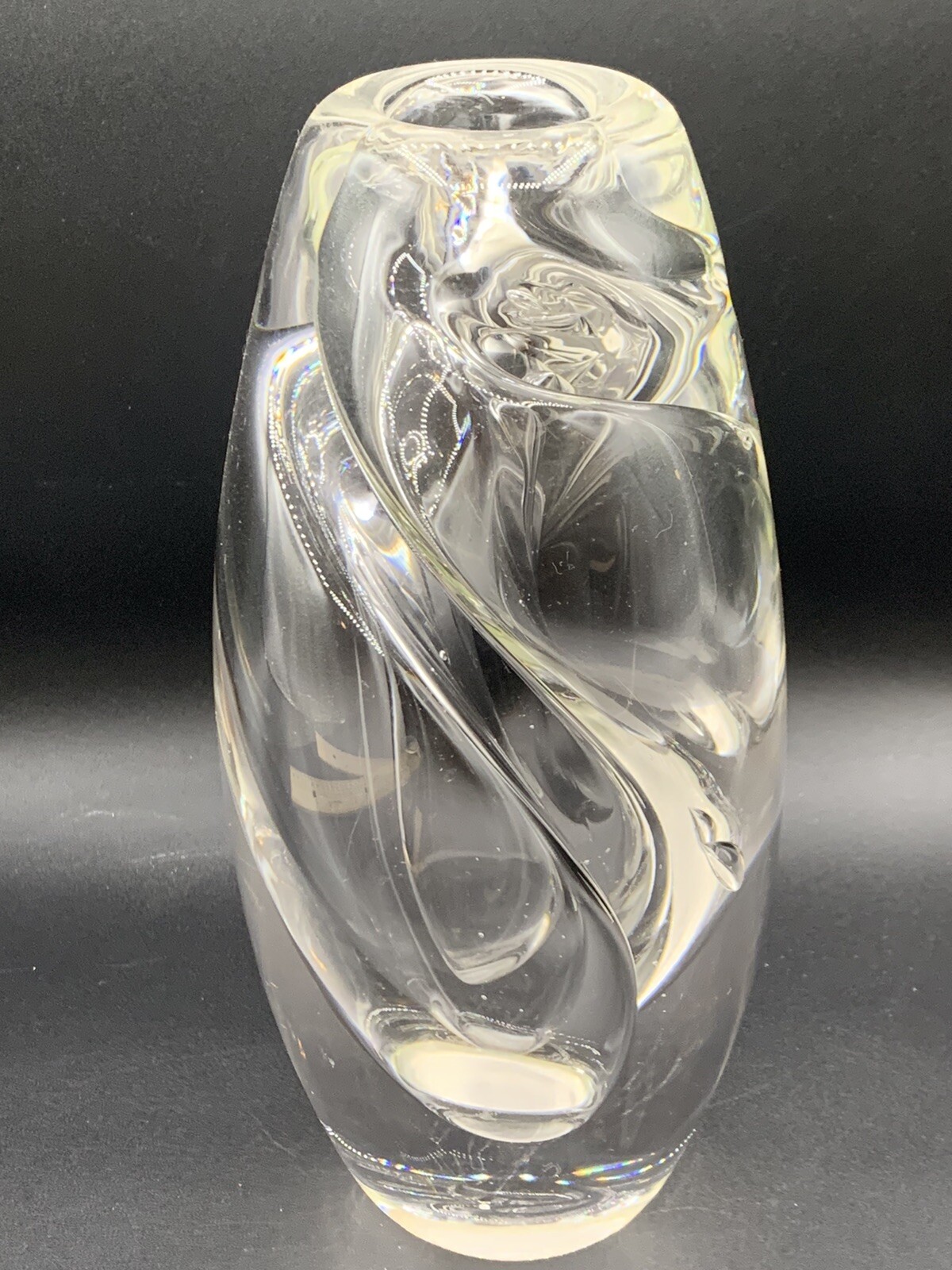 Heavy Hand Blown Art Glass Vase Jolson 08 Signed 10” 8lb 3oz