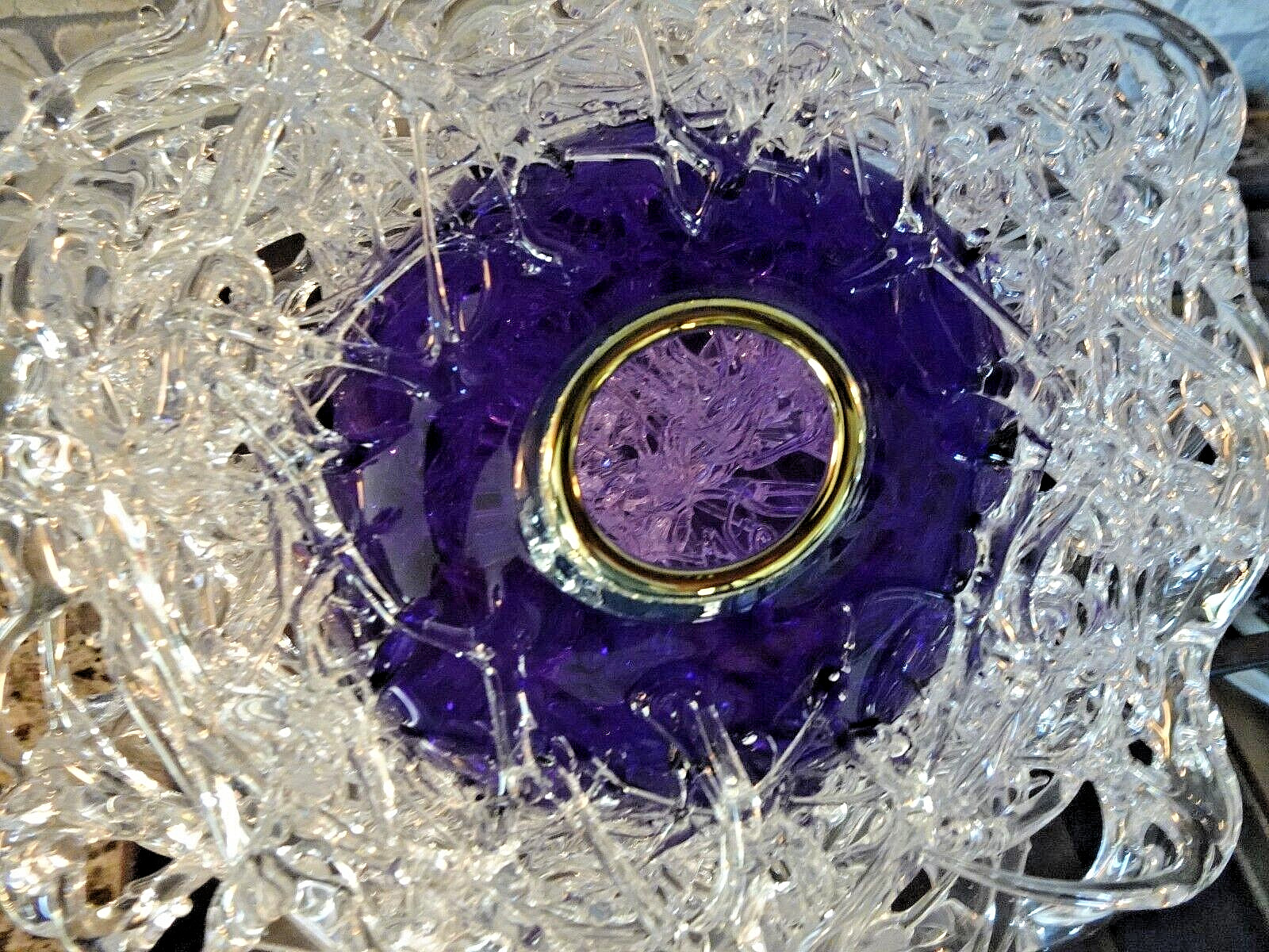 Signed 2004 April Wagner Epiphany Art Glass Threaded Sculpture Vase Pd $1700