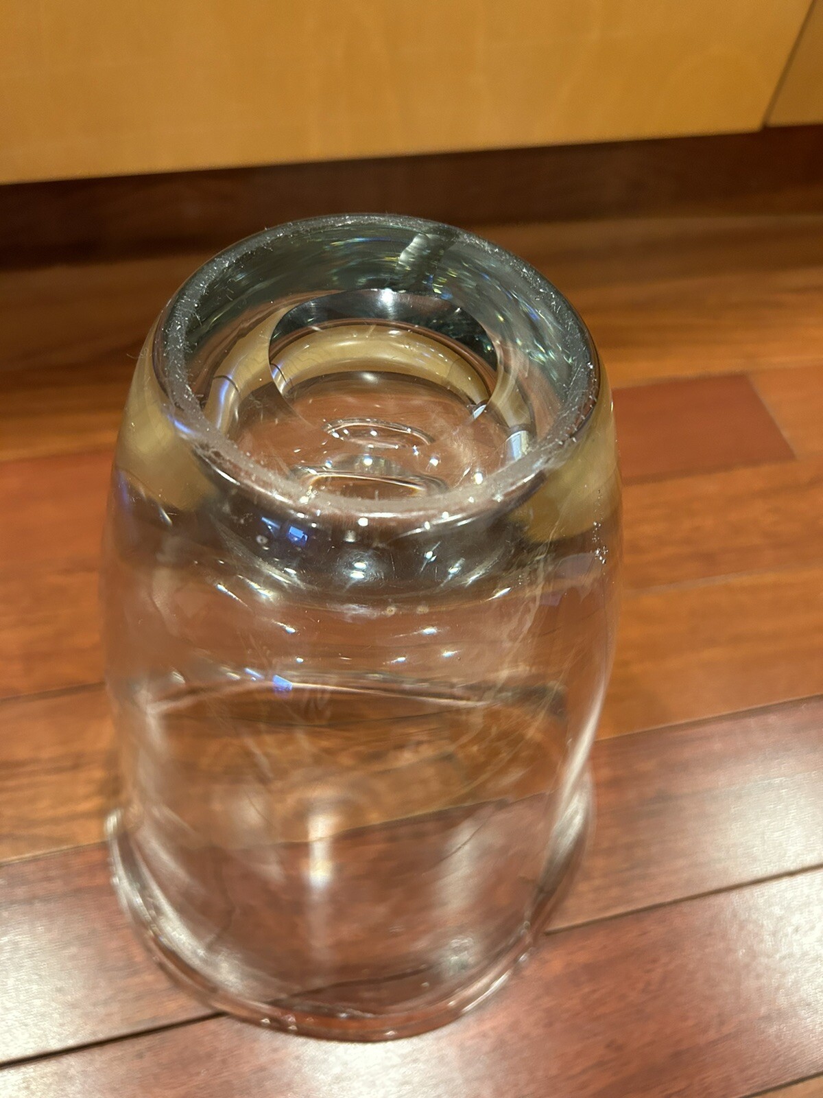Vtg Strombergshyttan SWEDEN Large 10″ Art Glass Vase Ice Blue 6 Pounds