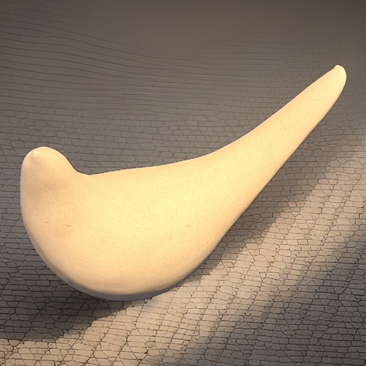 Vintage Ceramic Dove Figurine Mid Century Modern Abstract Speckled Stone Pottery