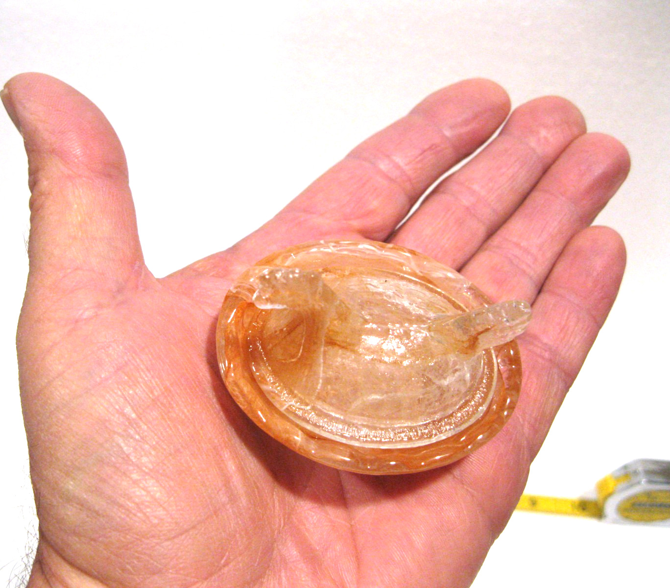Get a DOZEN for one Price. NEW 2 1/2″ Mini HEN on NEST, PINK SWIRL GLASS.