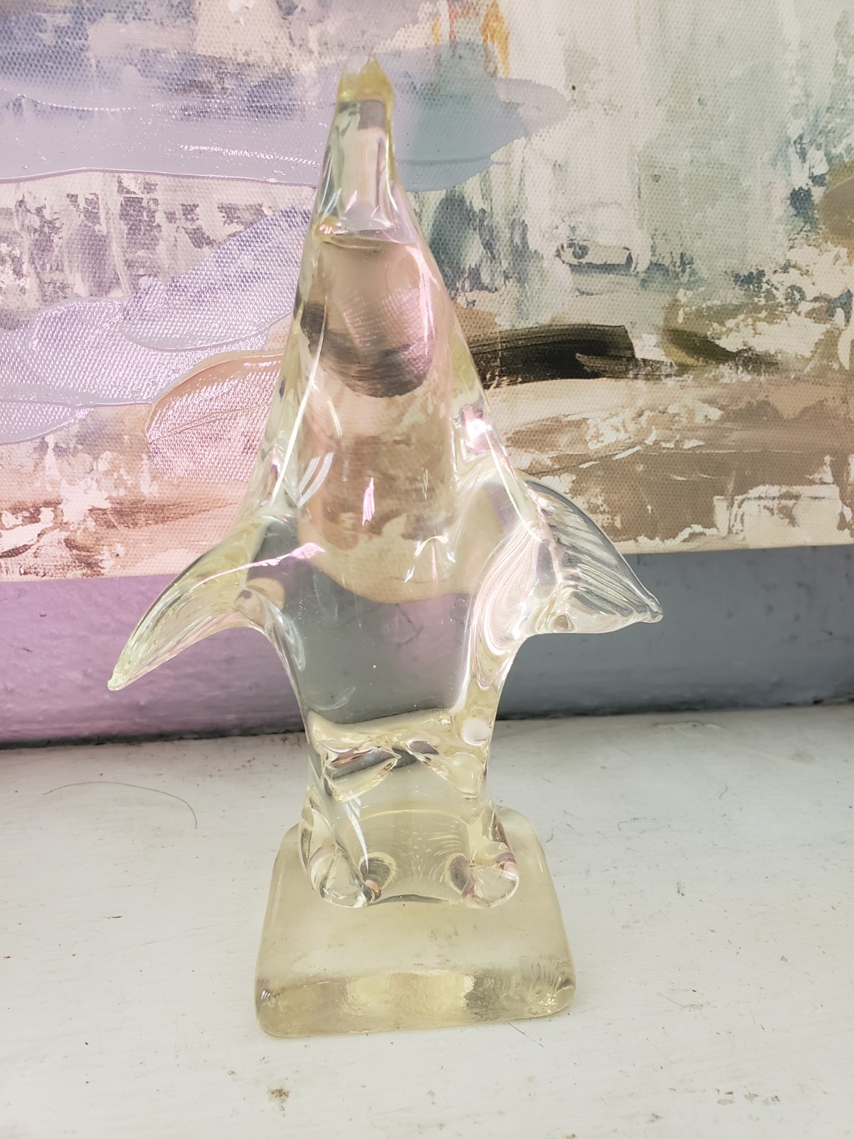 Vintage Art Glass Standing Seal, Sea Lion Figurine, Rare, Beautiful. 6.5 Inches