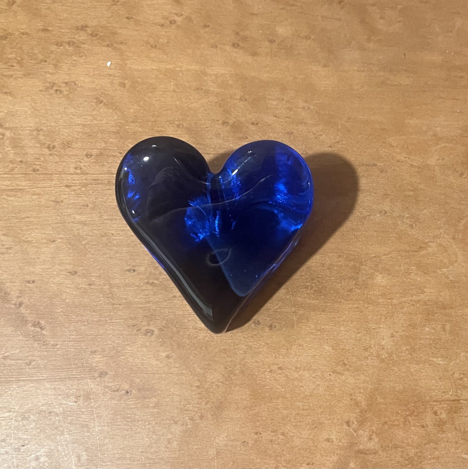 Fire & Light Originals Cobalt Blue Recycled Glass Heart Paperweight