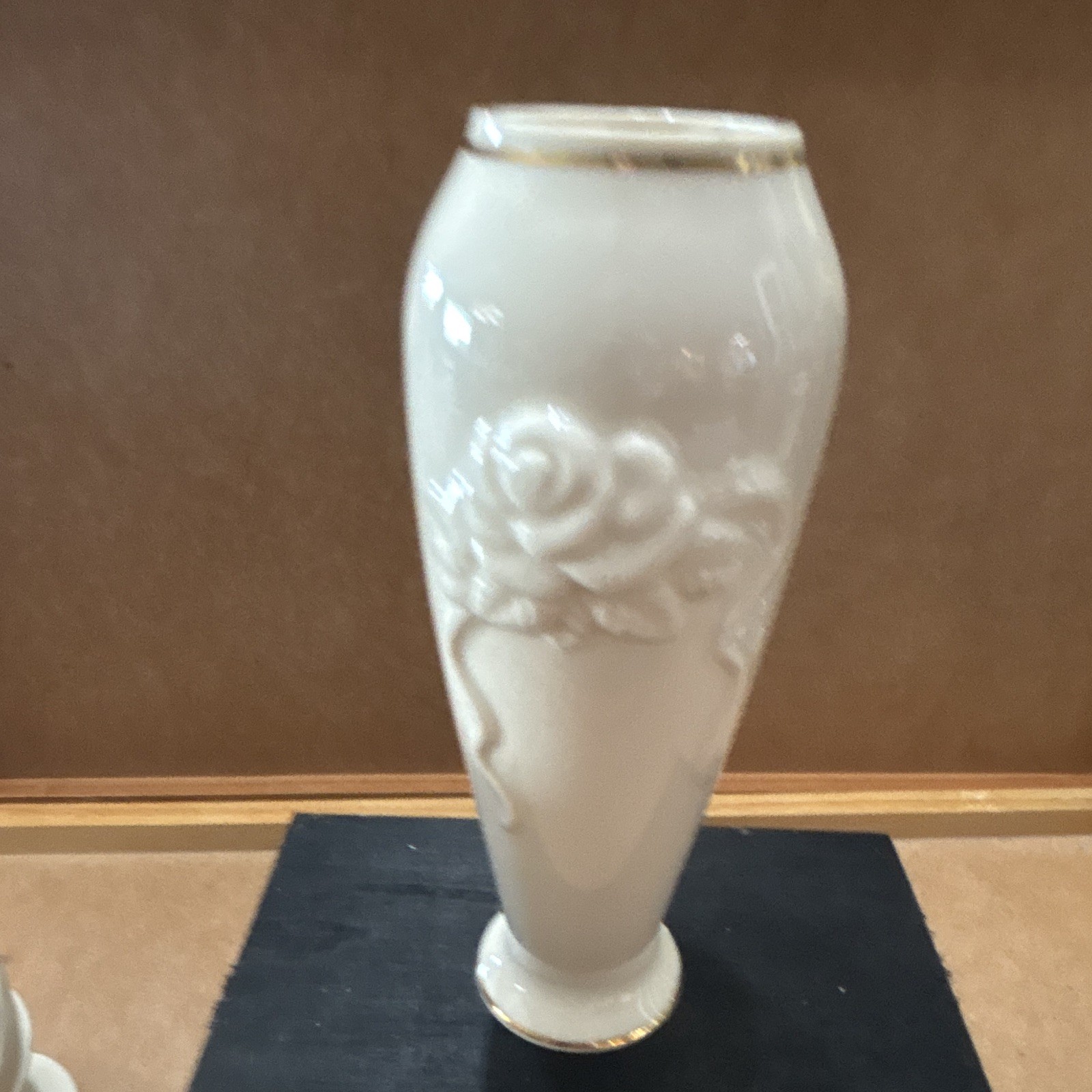 Set of 3 Lenox Porcelain Bud Vases with Gold Accent Rim