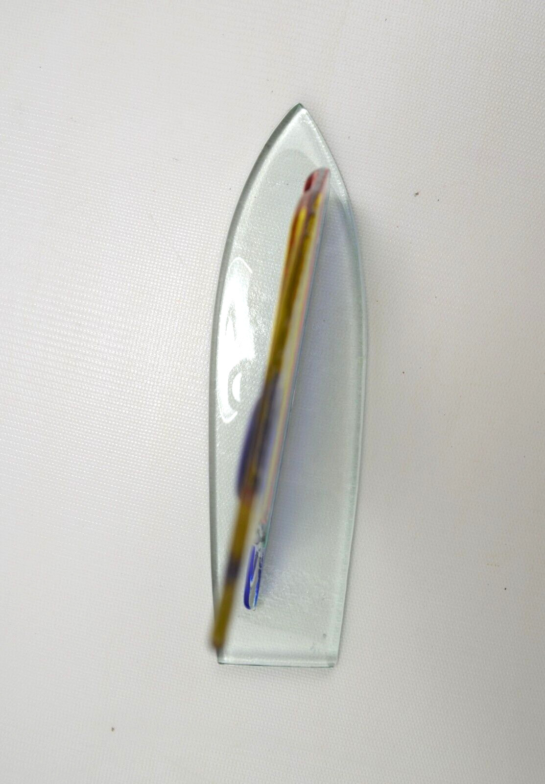 Vtg Glass Sailboat Schooner Free Standing Nautical Decorative Art 6.5″ T x 8″ L