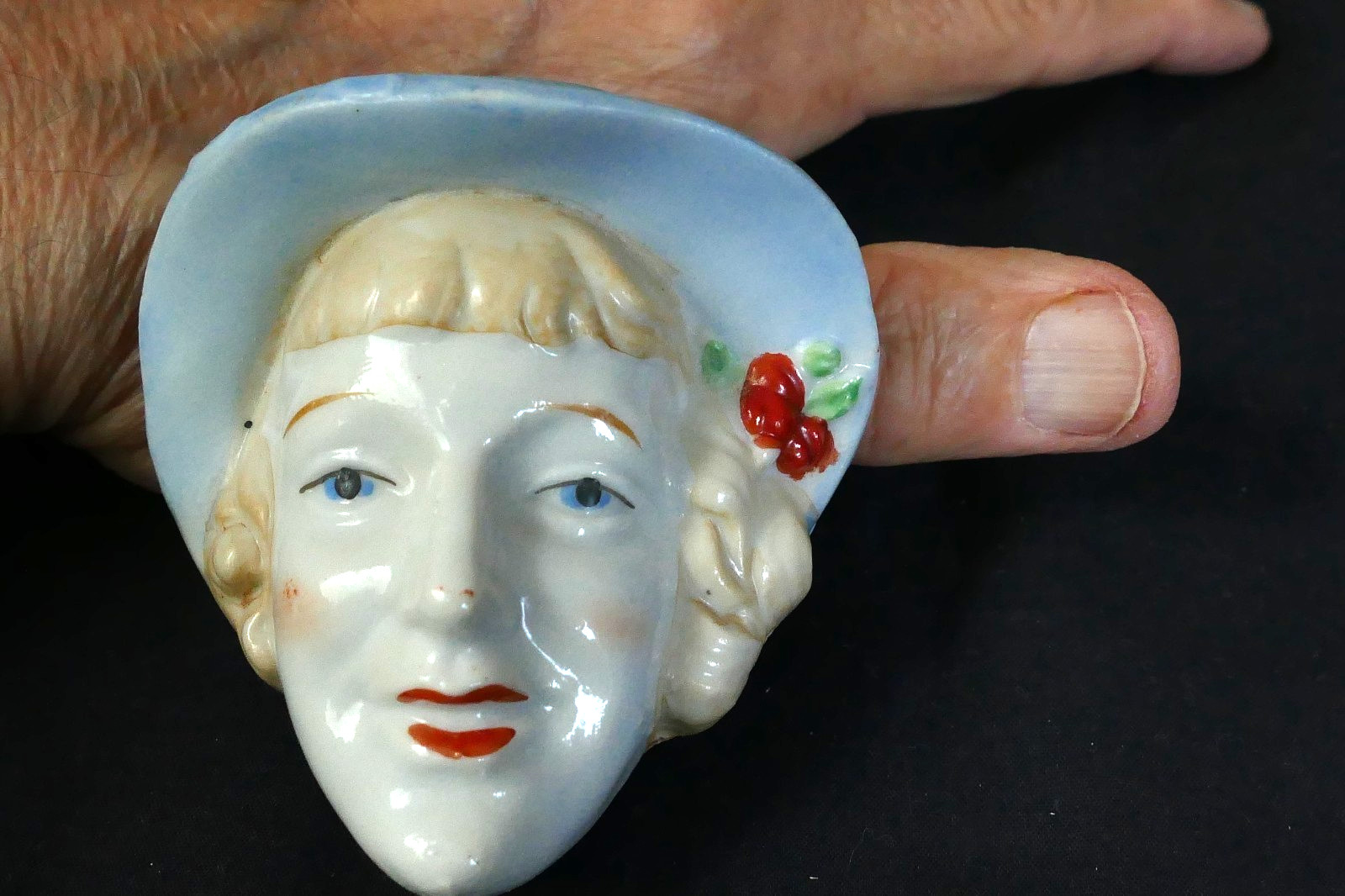 Vintage “Quality Guaranteed” Miniature Mini 3″ Head Vase Planter Wall Pocket #2