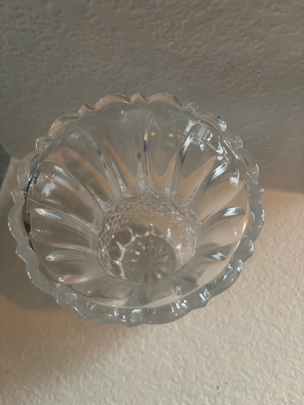 Vintage Cristal d’Arques Longchamp Crystal Vase Candle Holder 6″ Scalloped Rim