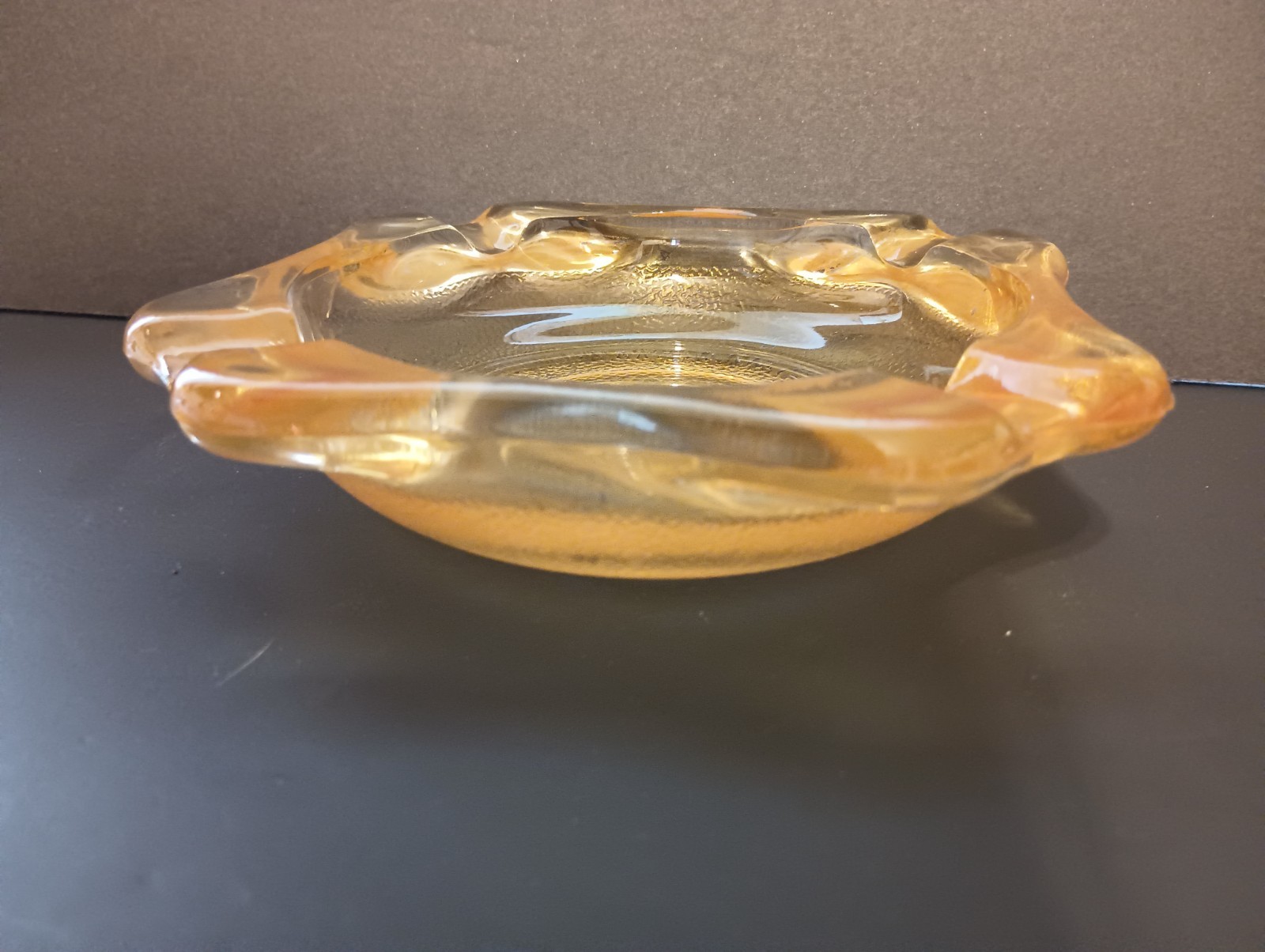 Vintage Blenko Amber Glass Ashtray from 1970’s