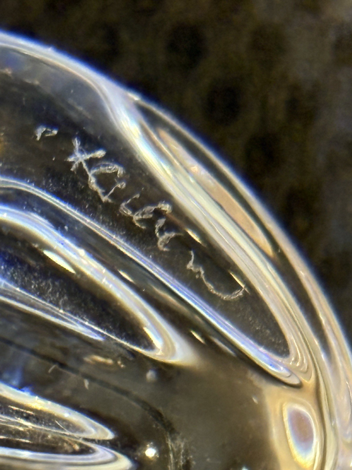Signed Lloyd Atkins Steuben Crystal Frog Paperweight /Hand Cooler 2.5″