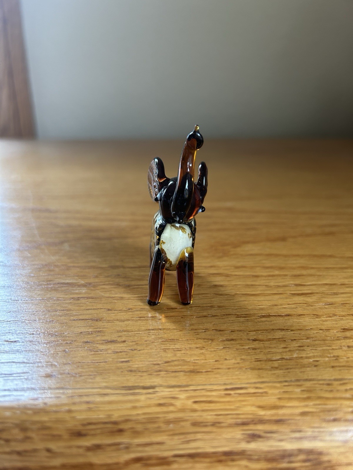 Miniature Art Glass Elephant Trunk Up Good Luck Mini Figurine Hand Blown