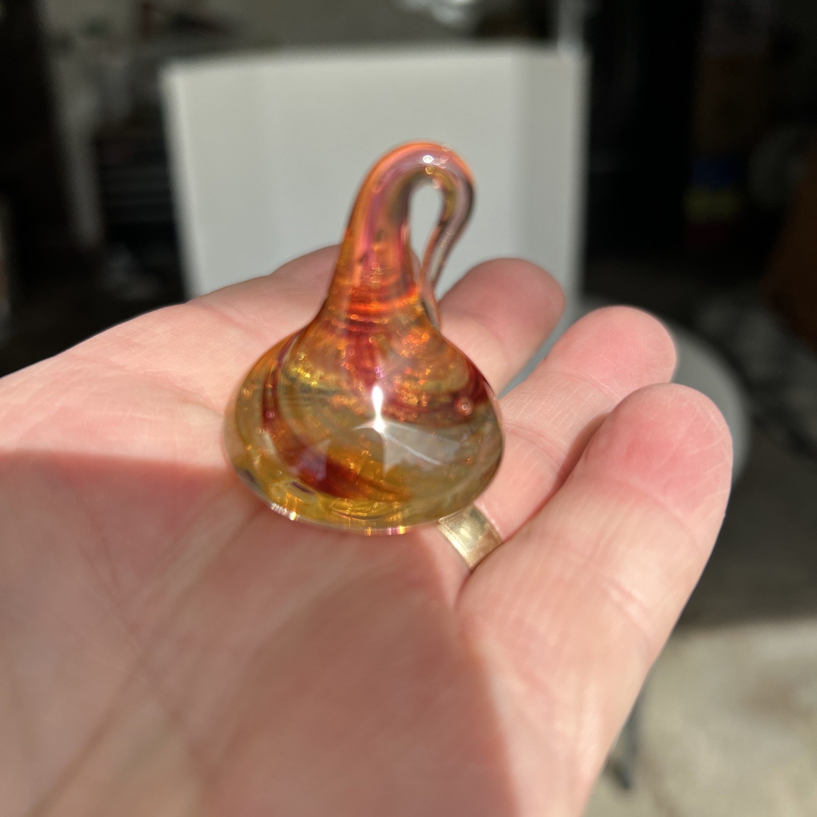 Set Of 2 Glass Swirl Chocolate Hershey Kisses 1 1/2 “