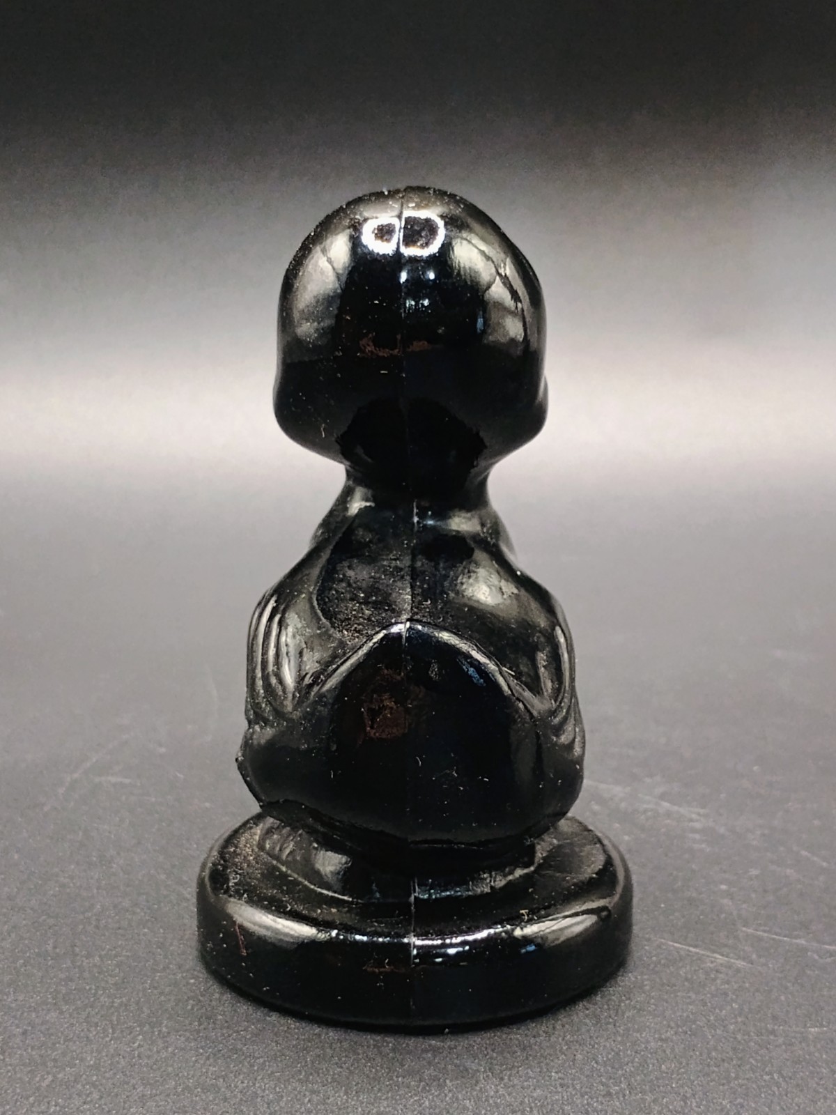 Vintage Boyd Glass “Debbie Duck” Miniature Figurine in Black Slag Glass