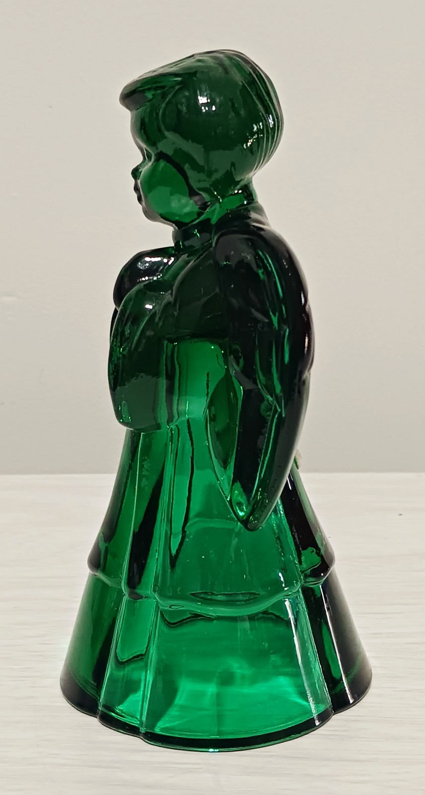 Vintage Fenton Forest Green Praying Boy Angel Christmas