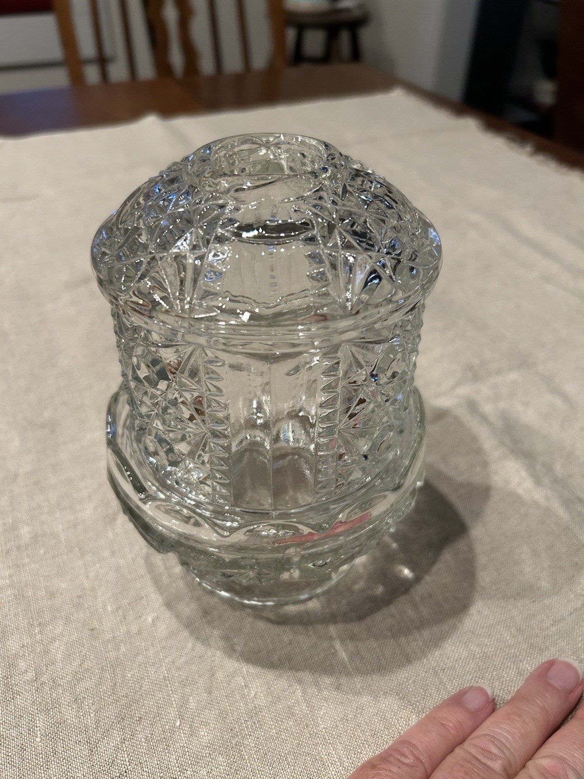 Vintage Clear Glass Fairy Lamp Stars And Bars