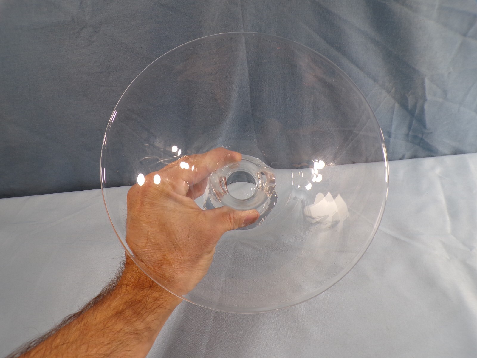 Steuben Signed Clear Glass Flared Vase 7 3/8″ Wide
