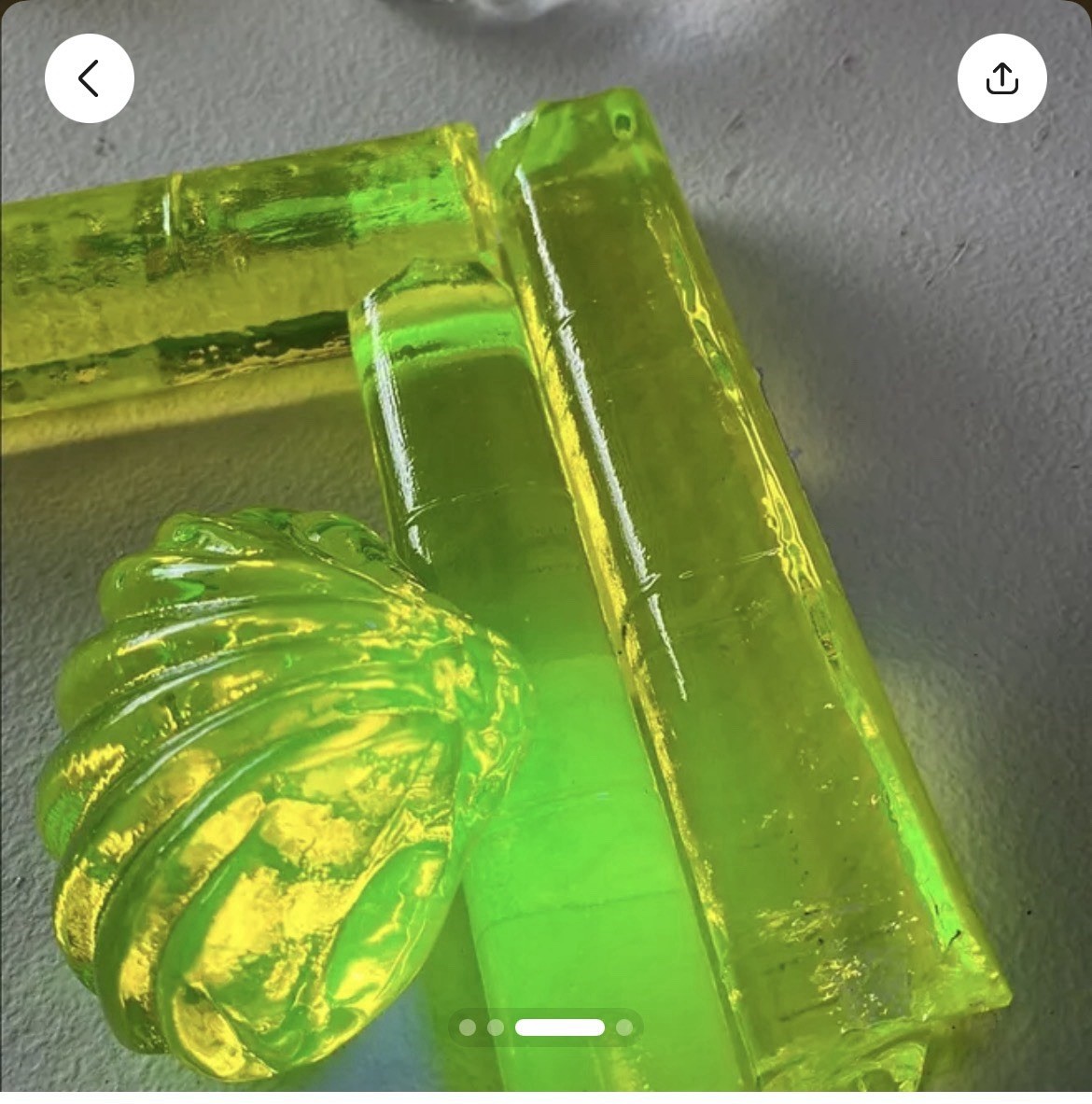 XL Uranium Glass Scallop Shell
