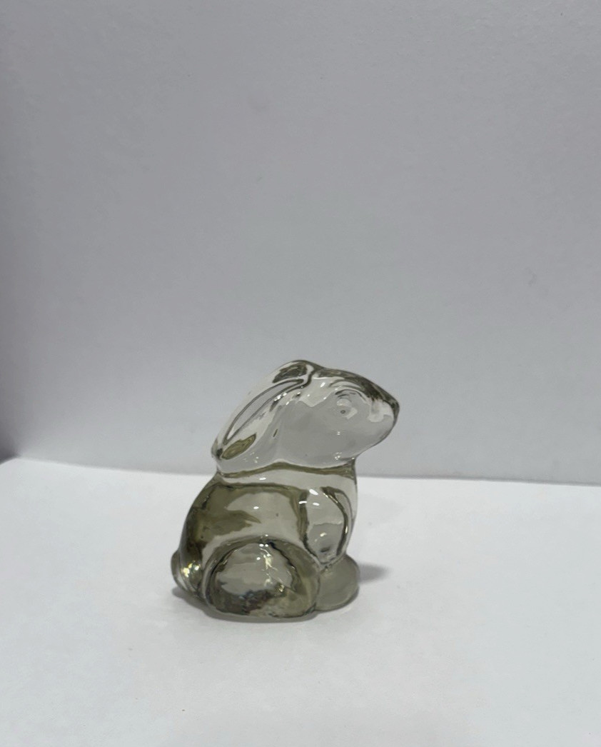Glass Bunny Rabbit Paperweight Figure Easter Spring Decor