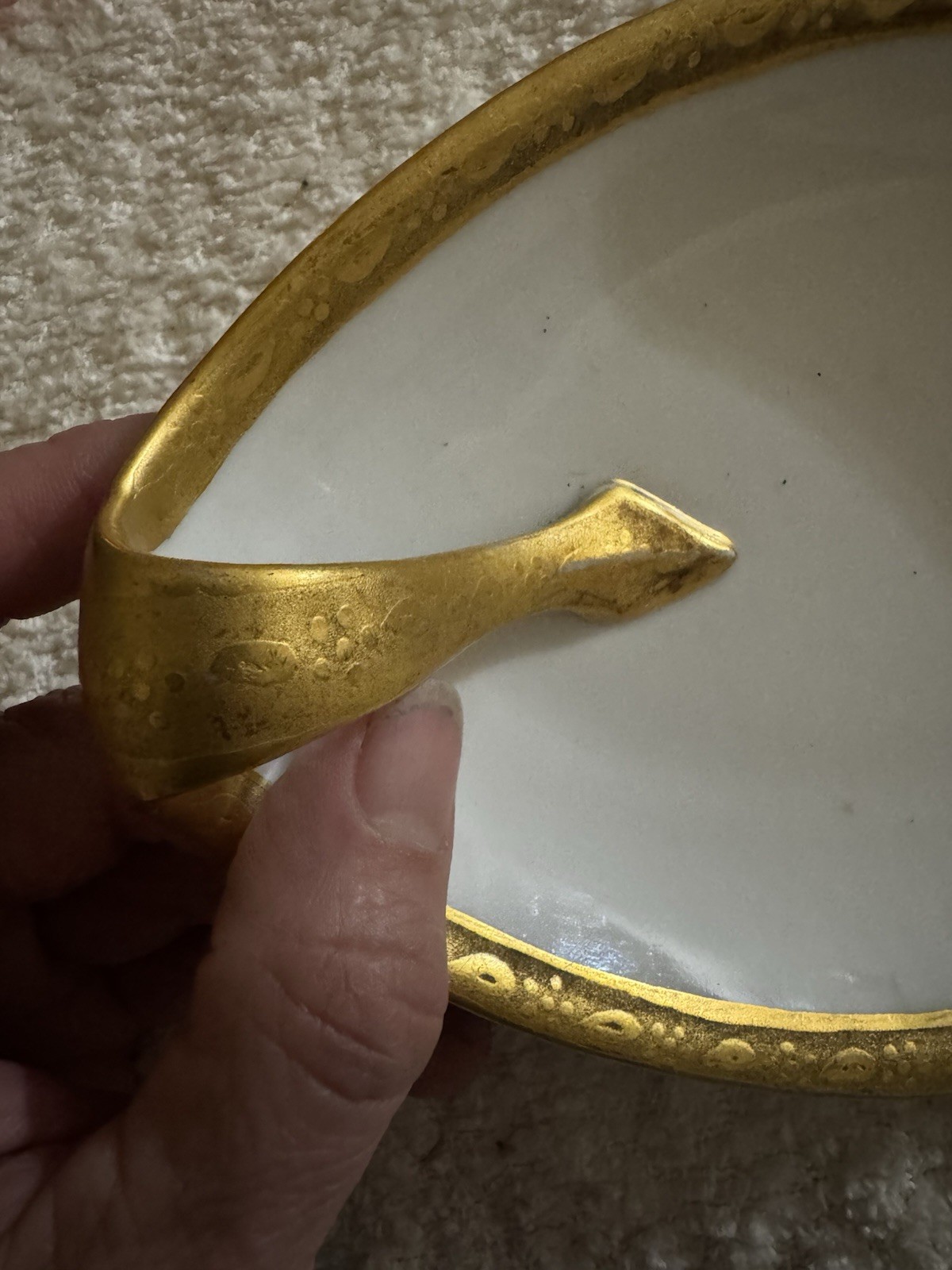 Reinhold Schlegelmilch RS Germany Art Deco Gold Trim Nappy Trinket Serving Dish