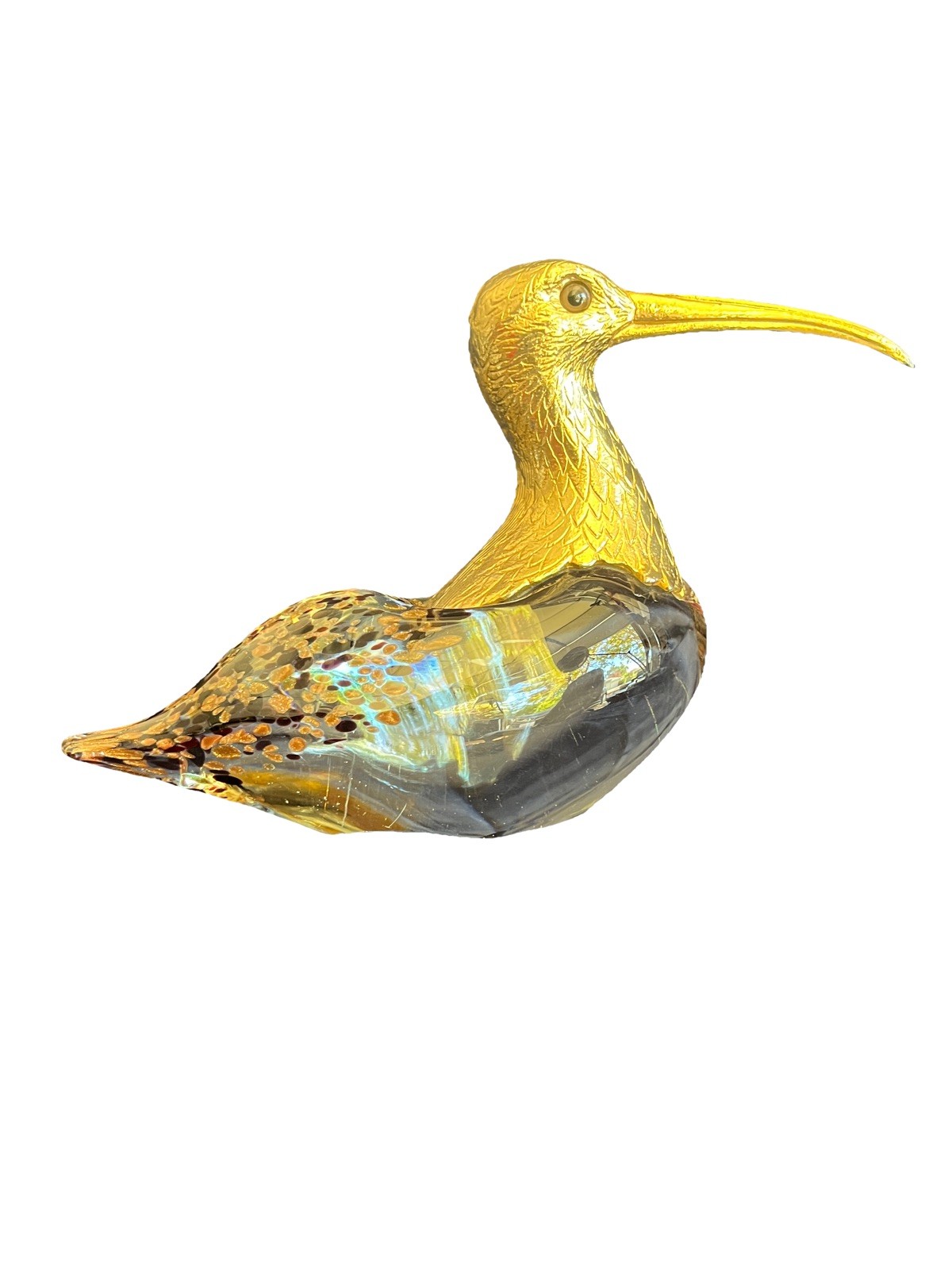 Vintage Made In Italy Murano Italian Glass Heron -Rare Excellent Condition