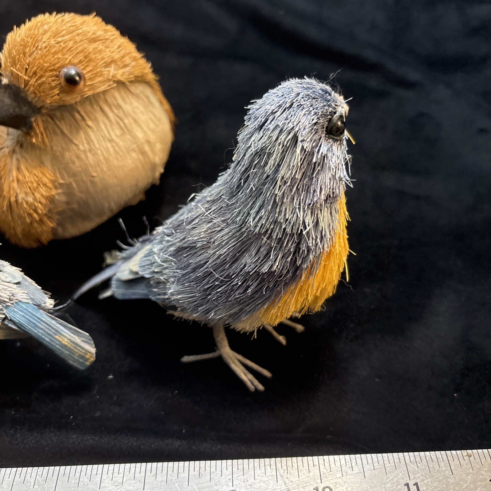 Hand Made Birds Mother Chicks Bluebirds Hand Crafte Pier One Imports Freeship!