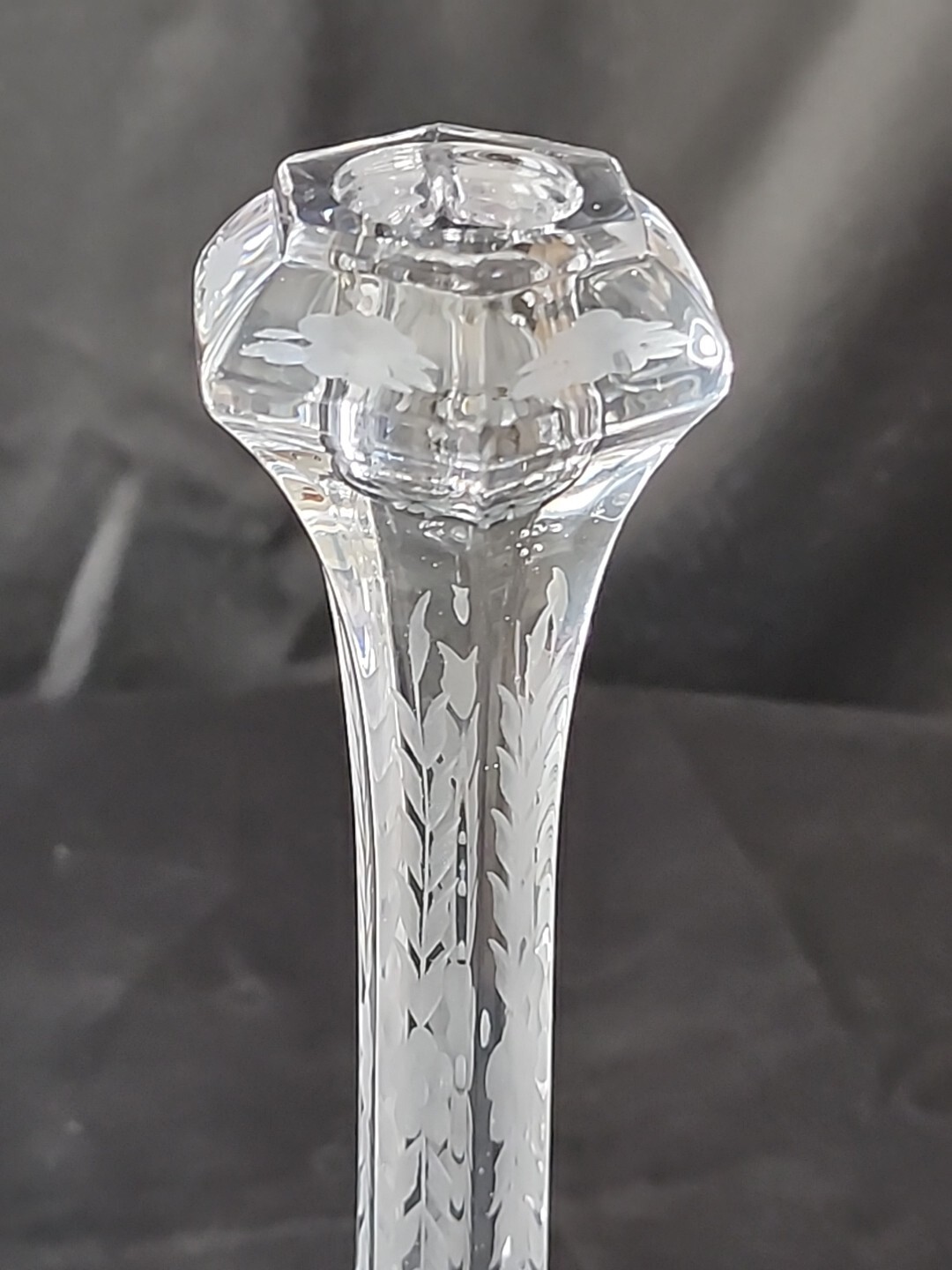 Clear Cut Glass Art Deco Candlesticks 8.5″ – Hobstar Pattern