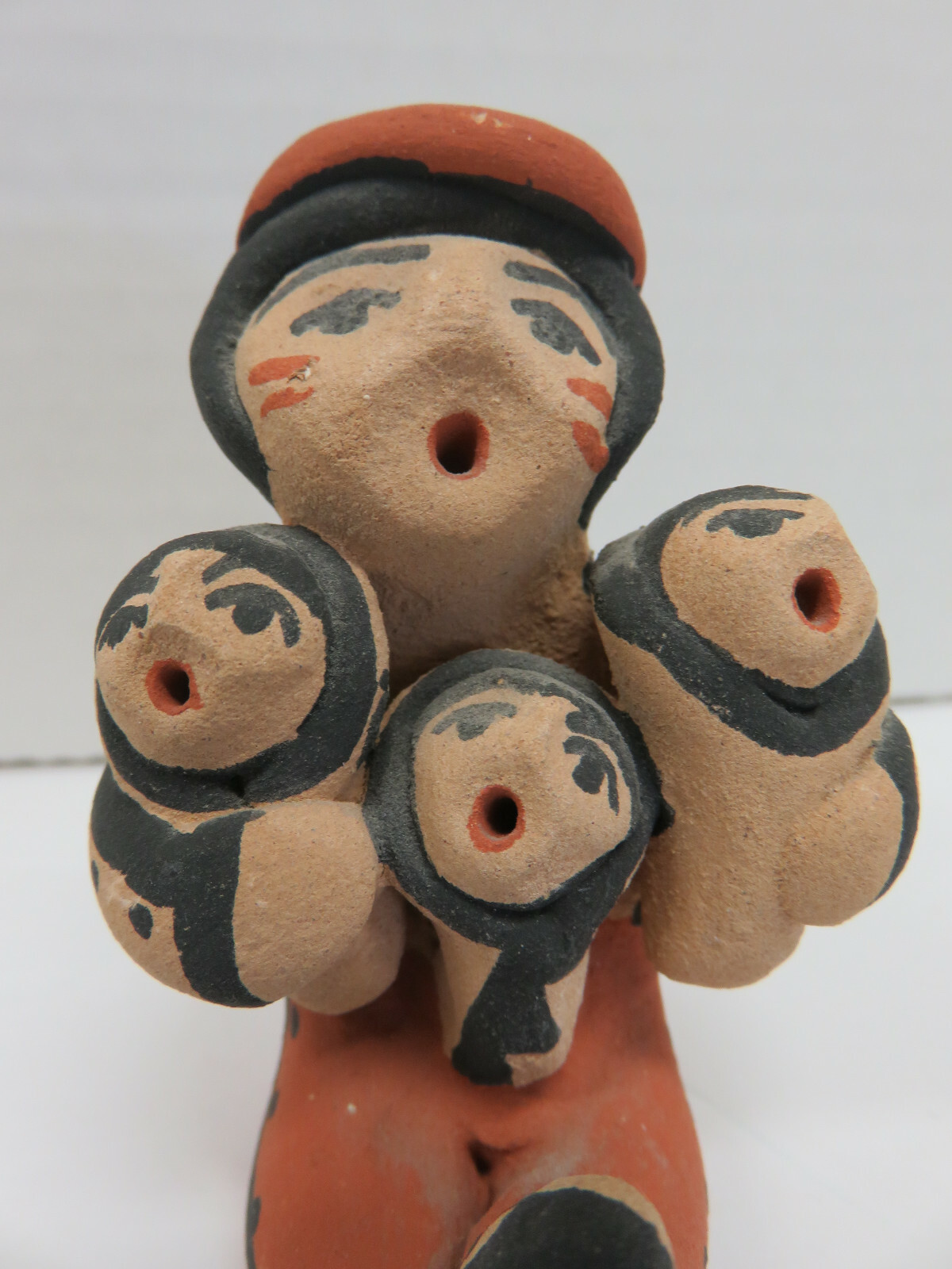 Story Teller Holding 3 Babies Signed F.Fragua Jemez Pueblo