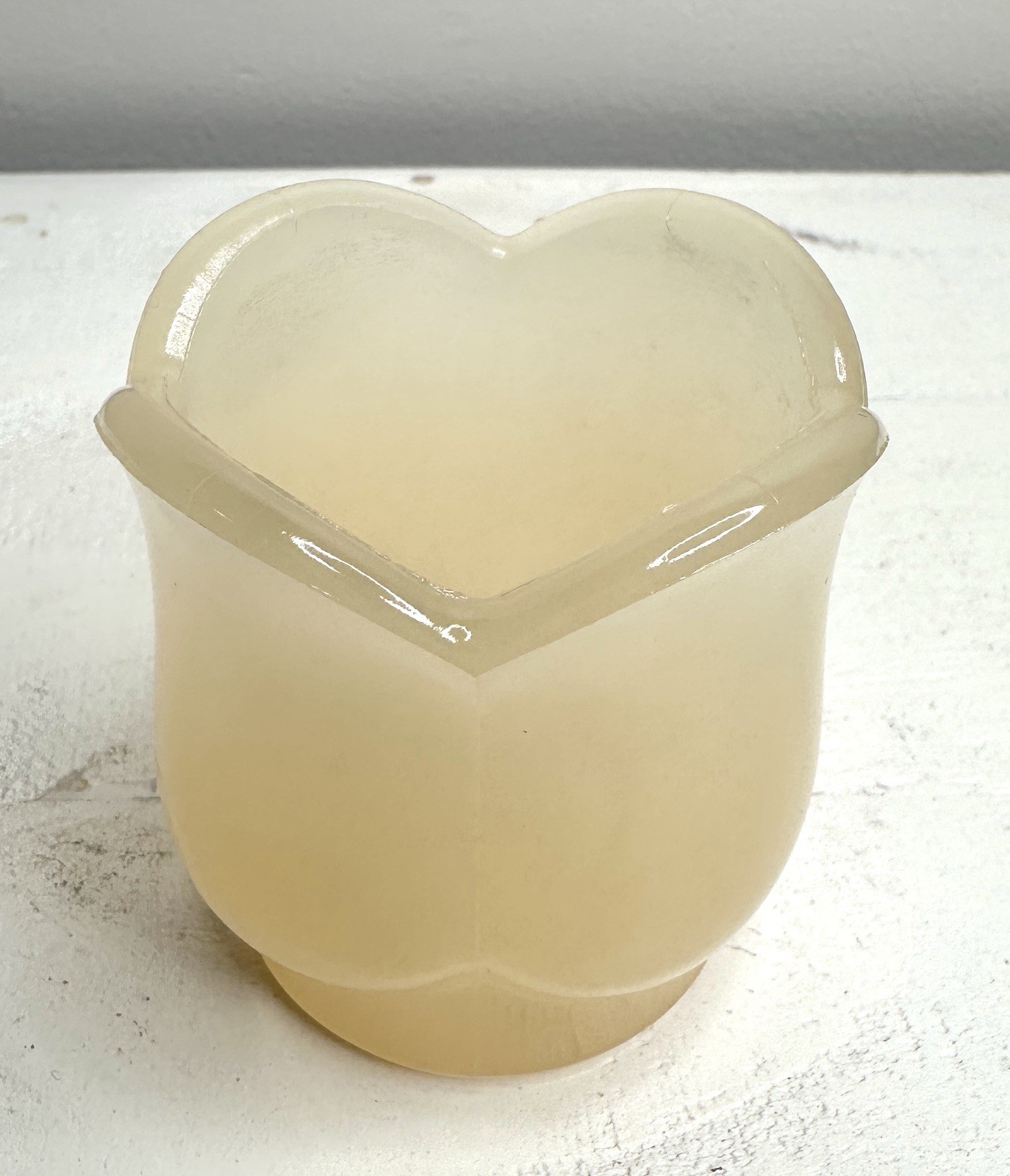 Uranium Glass Tulip Votive Candle Cup Glossy Opalescent Alacite Style UV Glow
