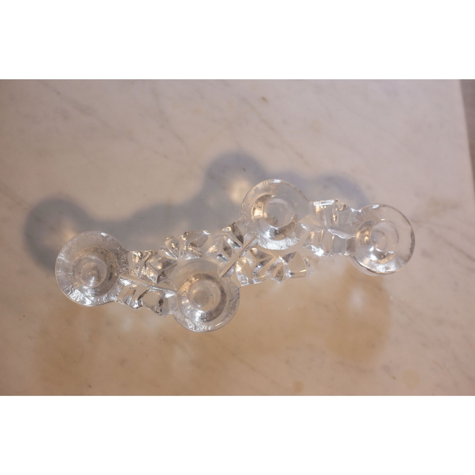 Lindshammar glass candlestick holder 10.5×4.5×2