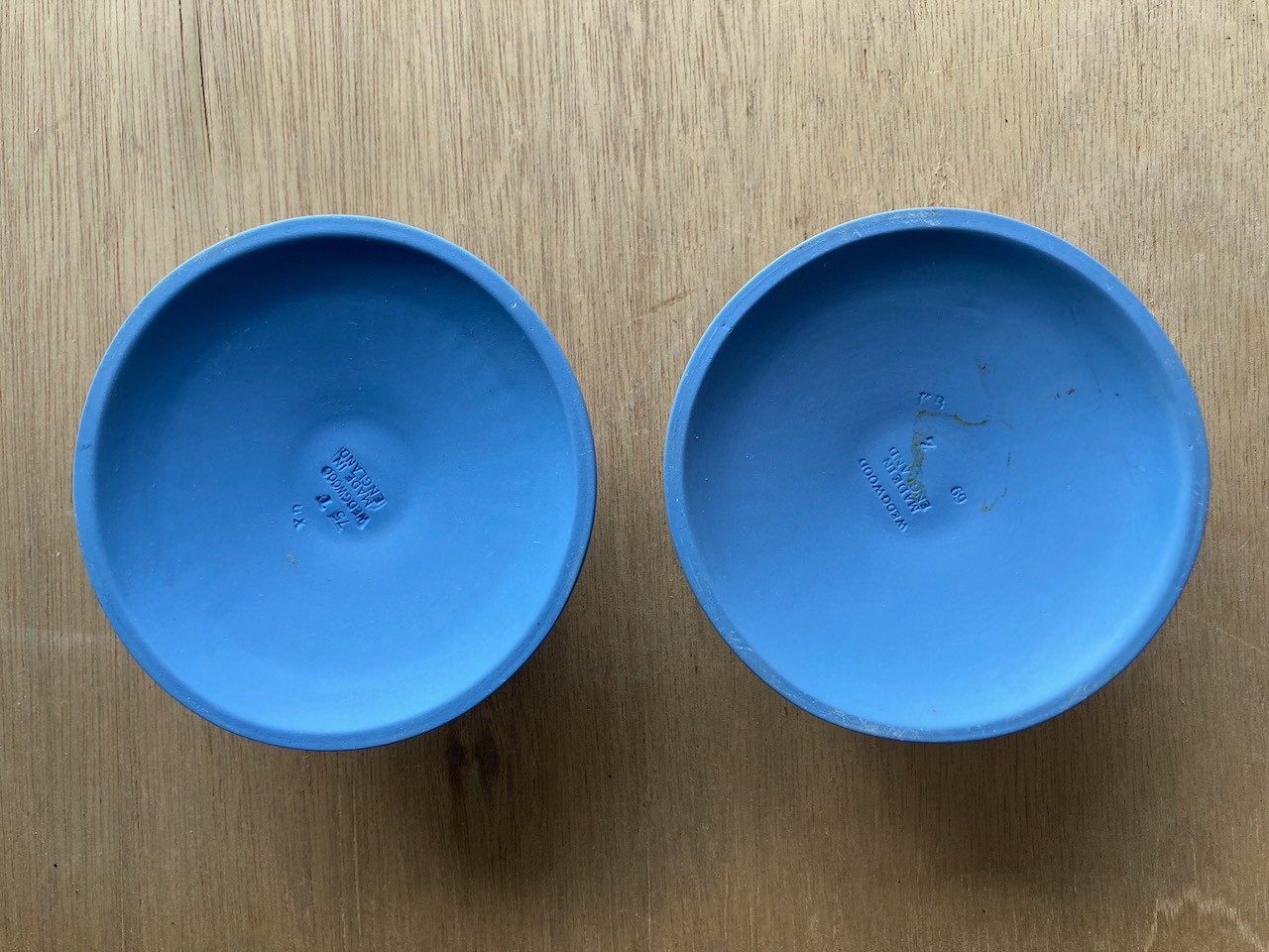 Vintage Wedgwood Jasperware Pair of Candlestick Holders Light Blue Exc. English