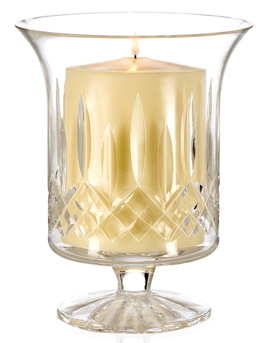 Waterford Lismore Pierce Open Footed Hurricane Candle Holder Vase 6.5″ New N Box