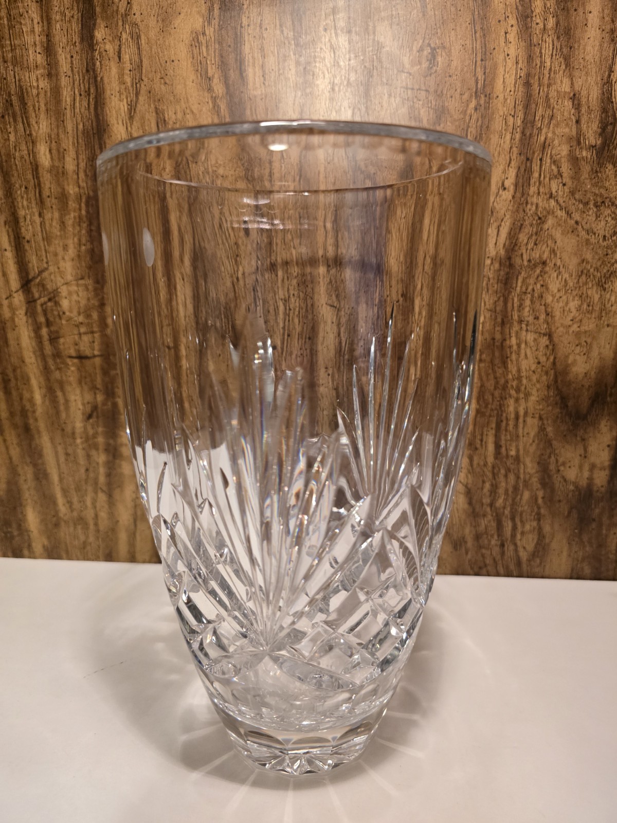 Rogaska Richmond 10″ Flared Crystal Vase Hand Cut Slovenia WITH STICKER