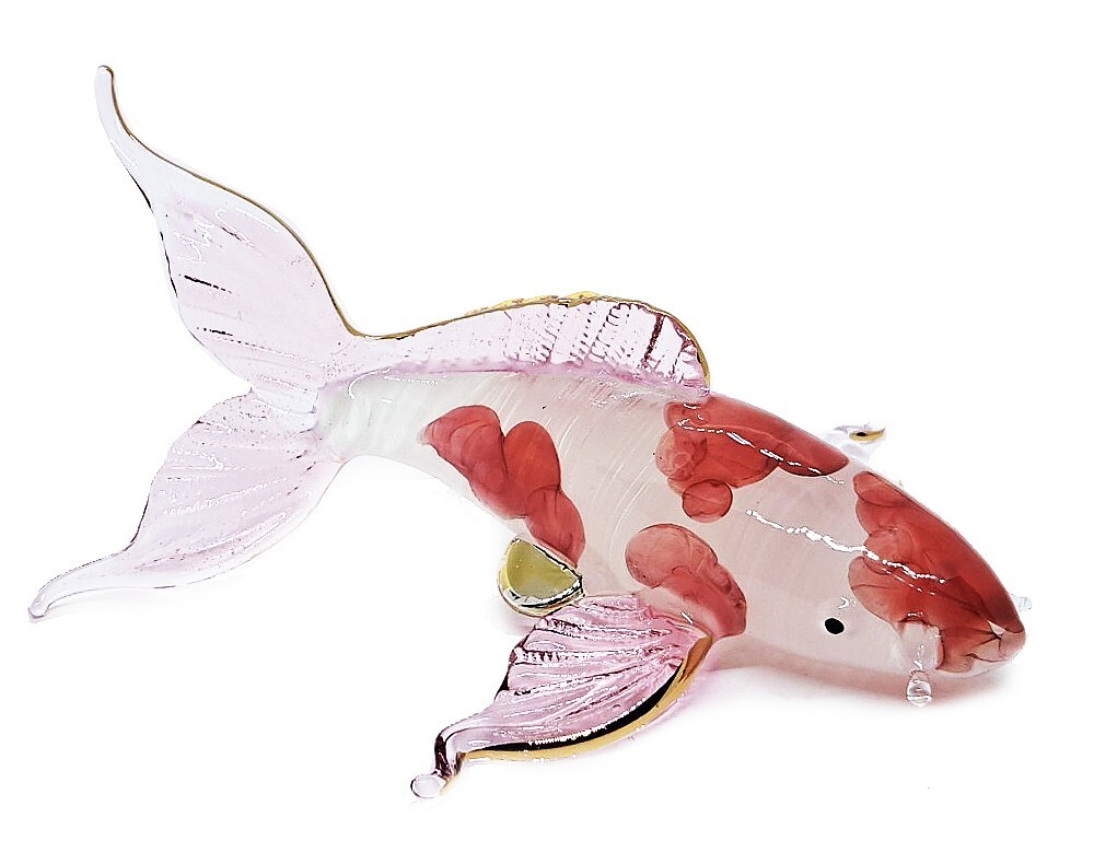 Koi Fish Carp Blown Glass Miniature Figurine Animal Craft Collectible Decor 7