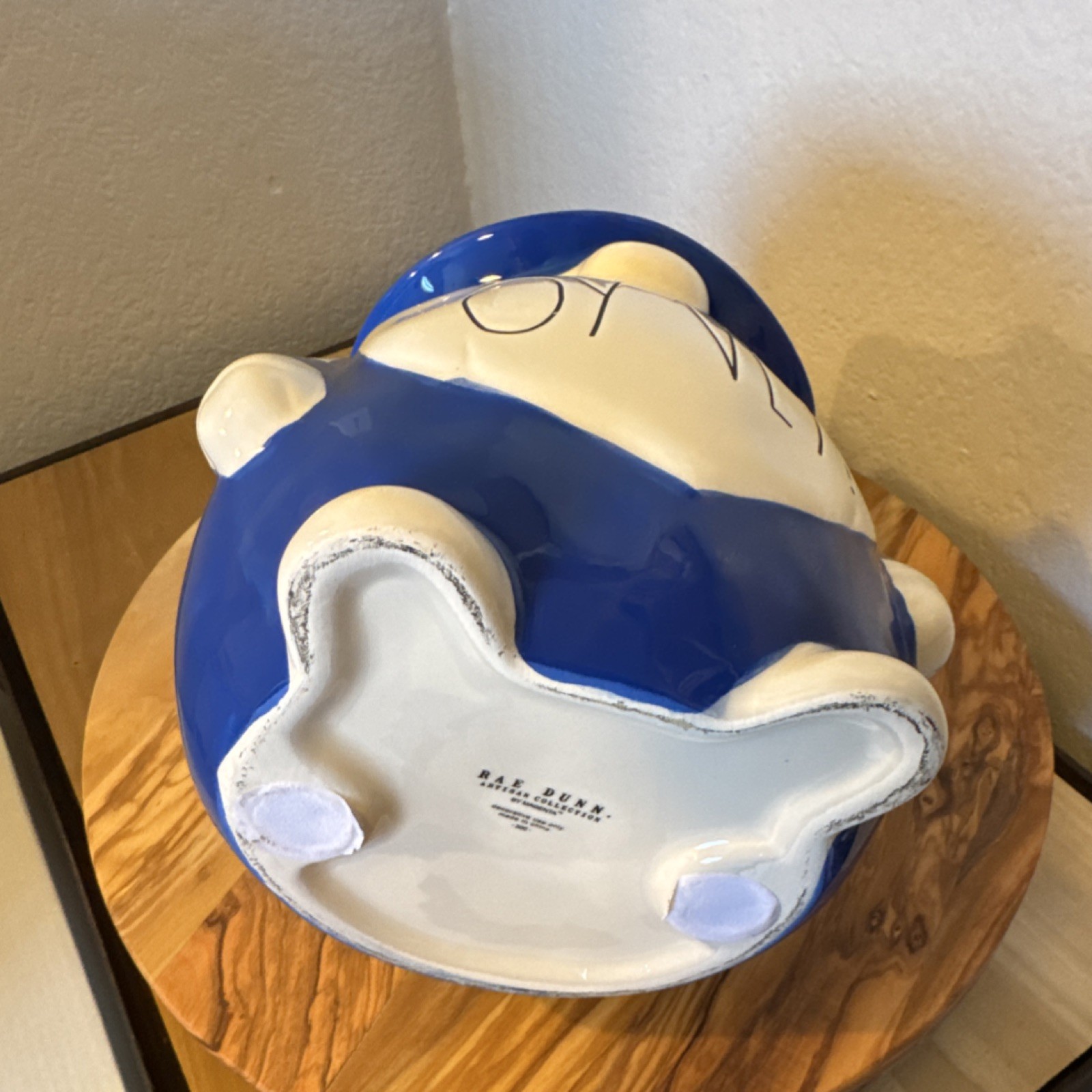 Rae Dunn Artisan Oy Vey Gnome Ceramic Figurine Blue White Striped