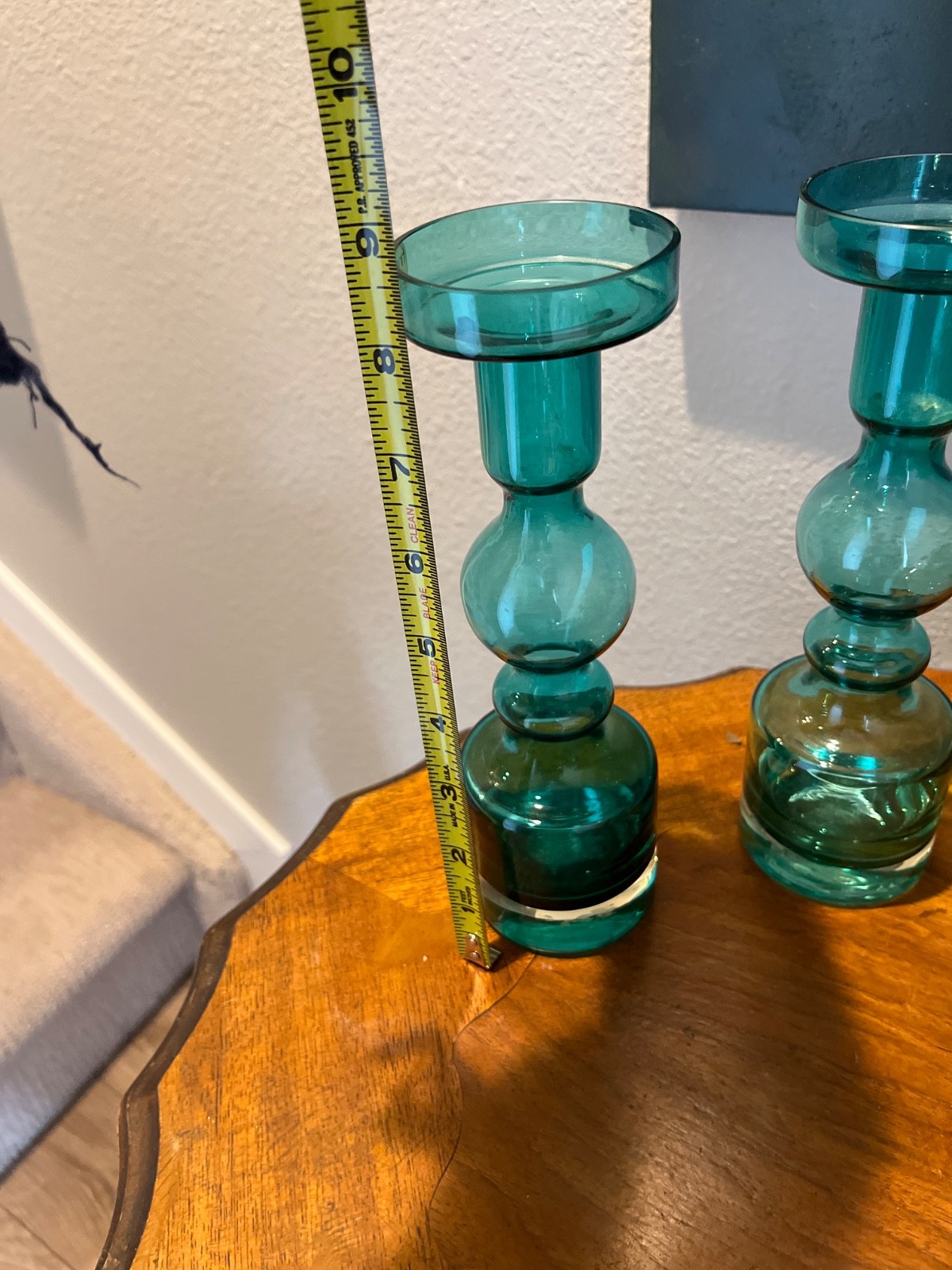 Finland Crystal Riihimaki turquoise glass decor