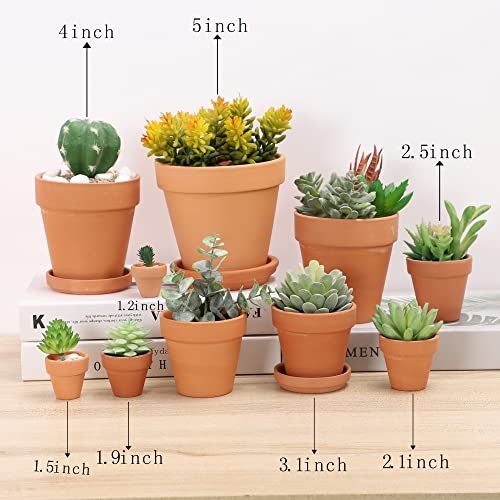 2.5 inch Pots with Drainage Holes,Small Mini Clay Ceramic Pottery Terracotta