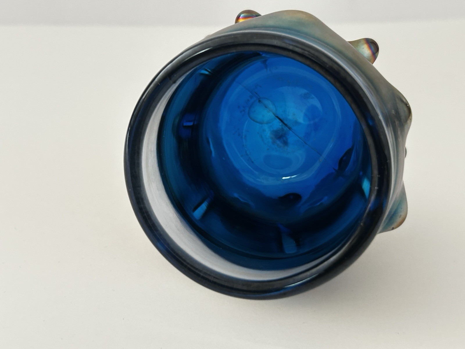 Magic Sands Iridescent Art Glass Vase Cup Candle Holder 8oz 3.5″ h Collectible