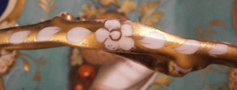 Antique 19thC Grainger Worcester Porcelain Seashell Scene Basket England English