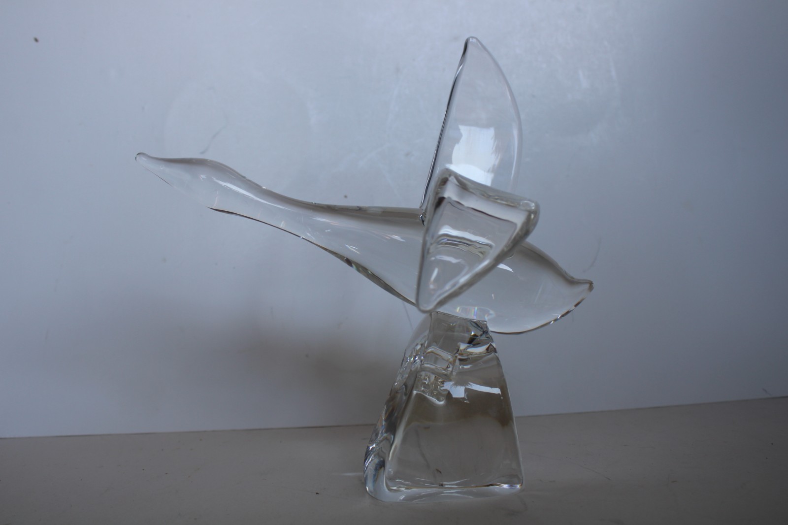 Vtg Steuben Art Glass Lloyd Atkins Water Bird Crystal Sculpture, #8095 (Signed)
