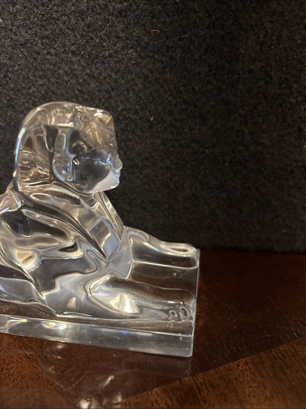 Baccarat Crystal Egyptian Sphinx Cat Figurine Paperweight Sculpture France
