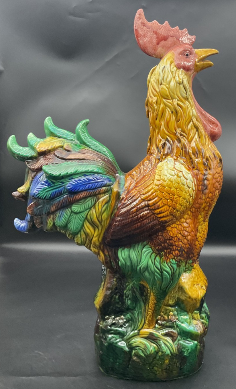 Continental Majolica Very Large Rooster