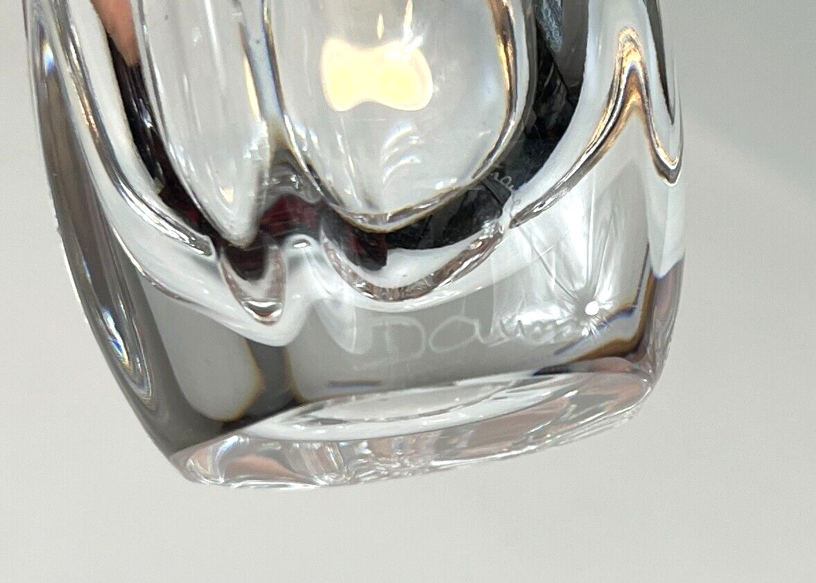 Vintage Signed Daum France Crystal Mini Vase