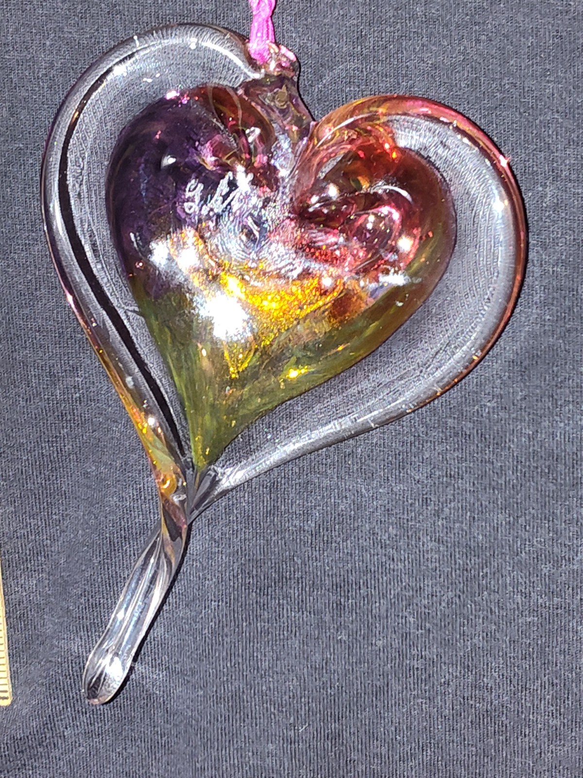 Vintage Luke Adams Glass Studio Sun Catcher Hand Blown Signed 5″