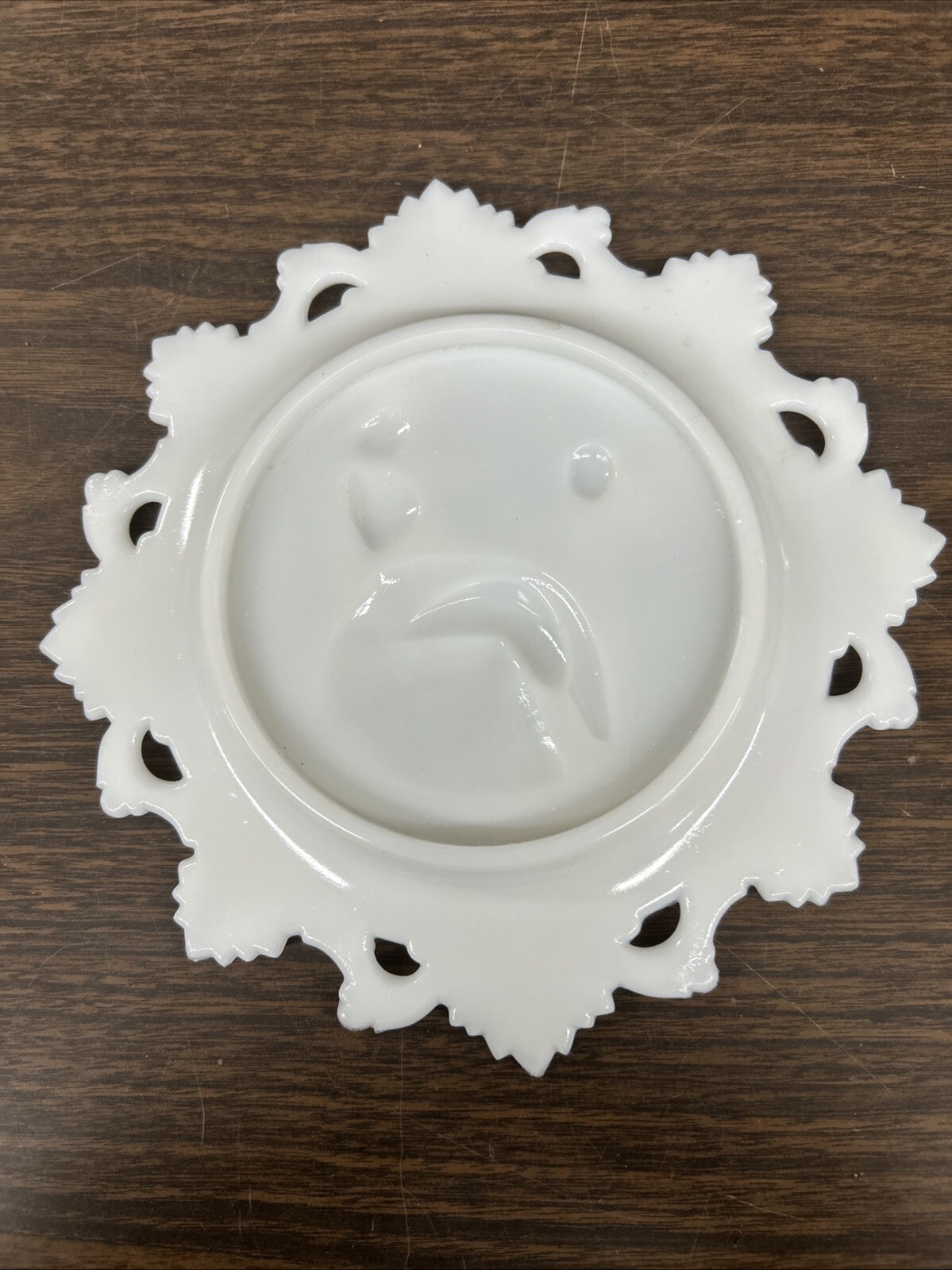 Westmoreland Antique Milk Glass Plate Victorian Lady Cherub Cupid Bow & Arrow