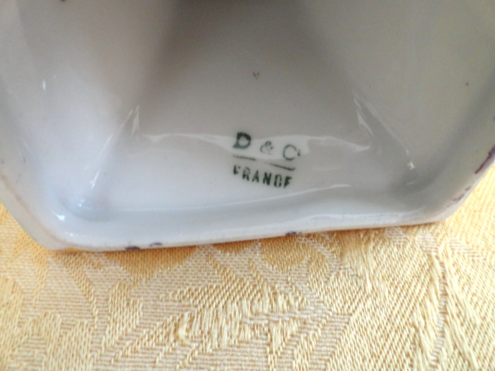 Antique D & C Limoges Porcelain Hand Painted Candle Holder & GDA Dish -Floral