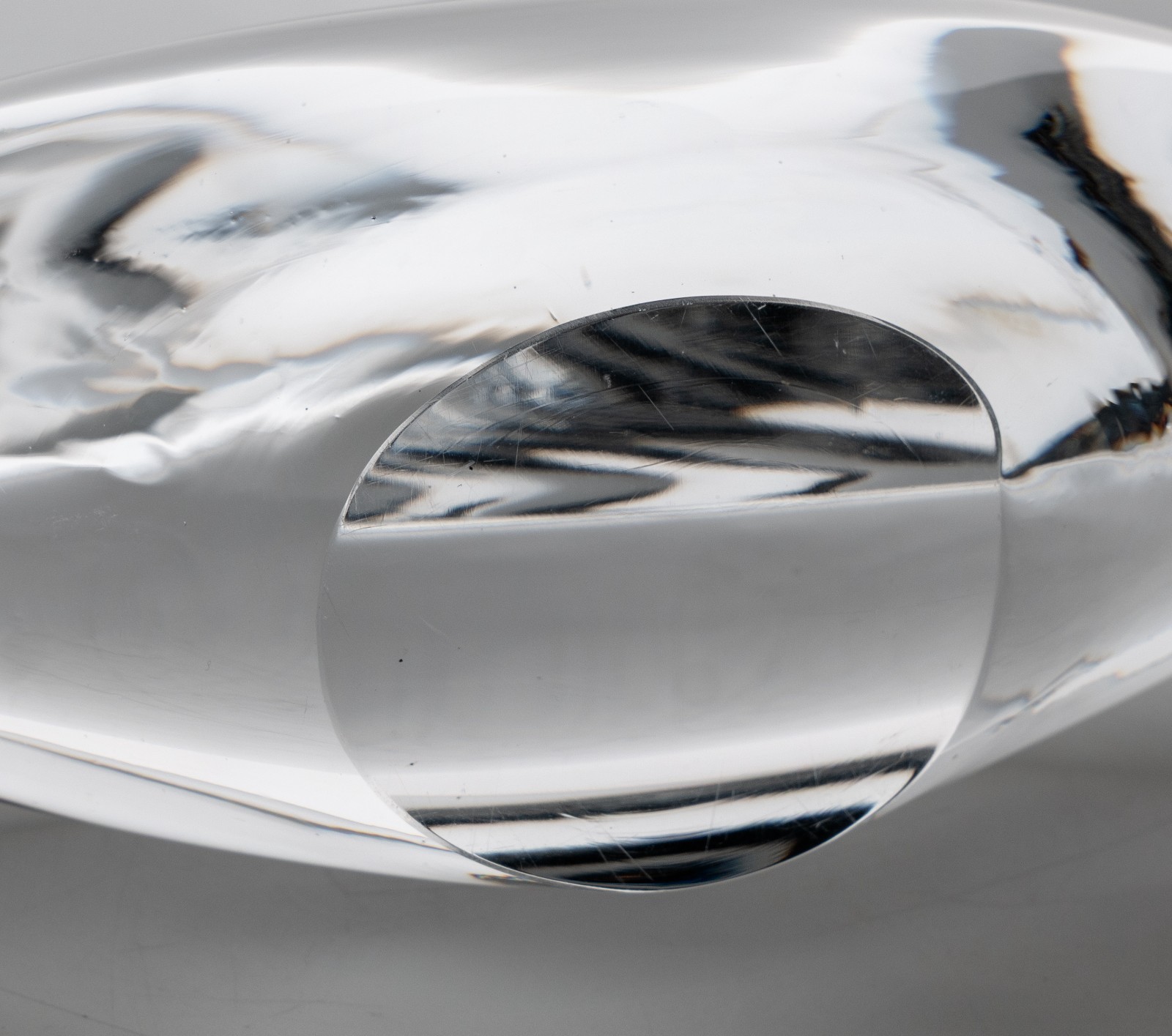 Heavy Contemporary Crystal Sail-Boat Sculpture 11×10″ MCM Yacht Polished Base