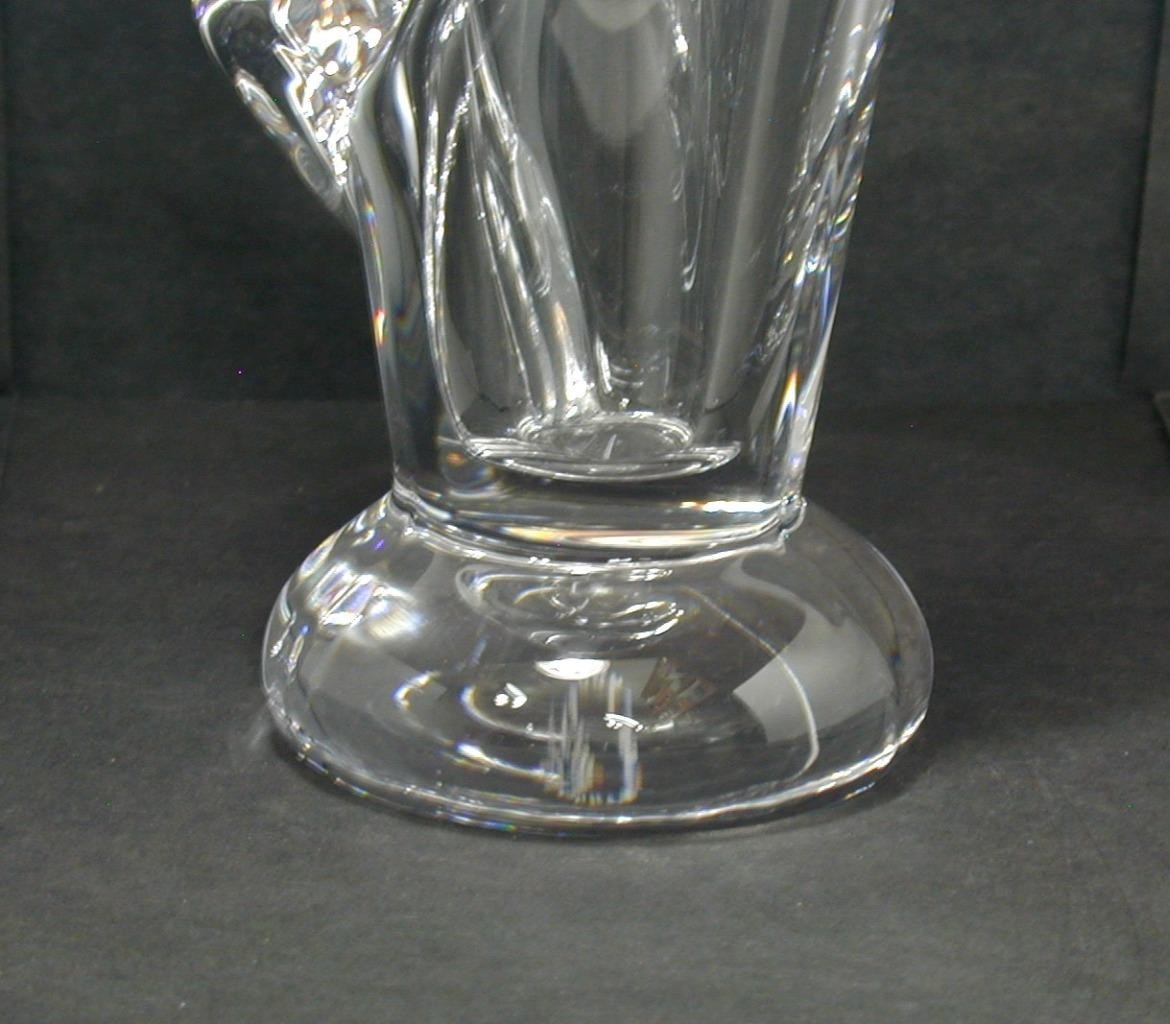 Vtg Art Vannes Le Chatel Calla Lily Lead Crystal 7 ½” Vase France MCM Modernist