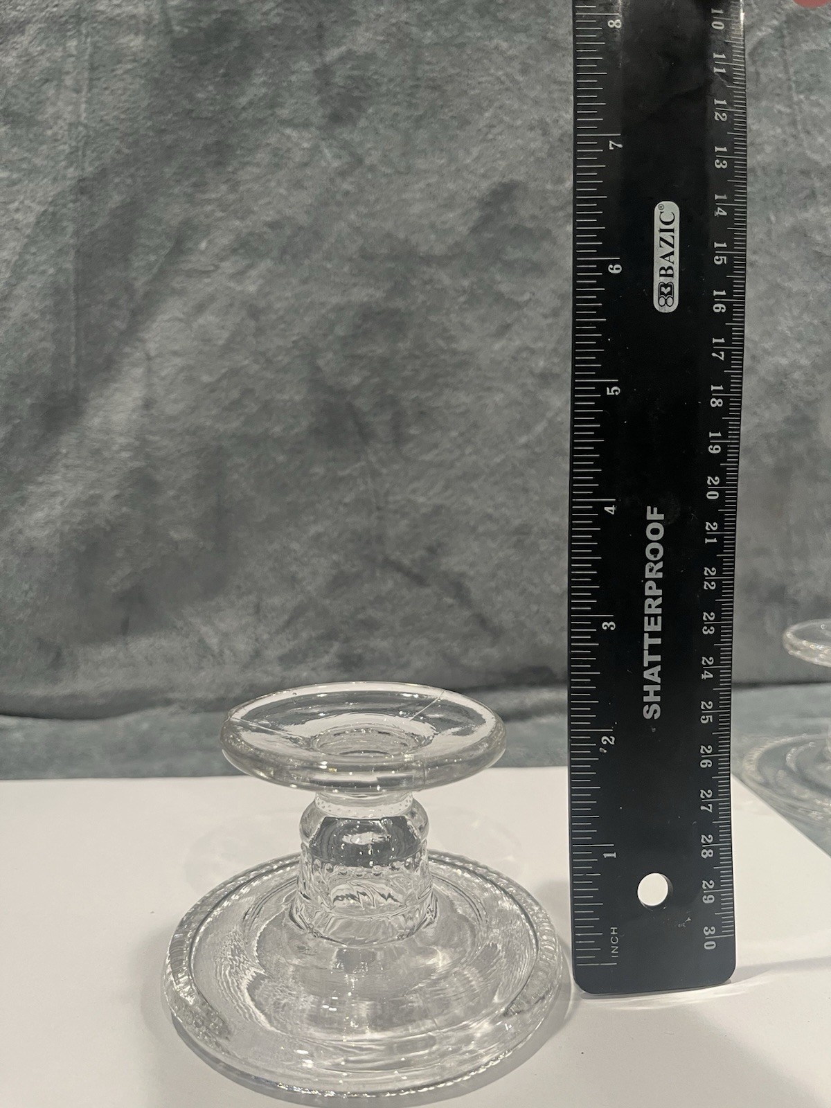 Clear Glass Decorative Candle Holders Set of 3 2.25in Glossy Solid