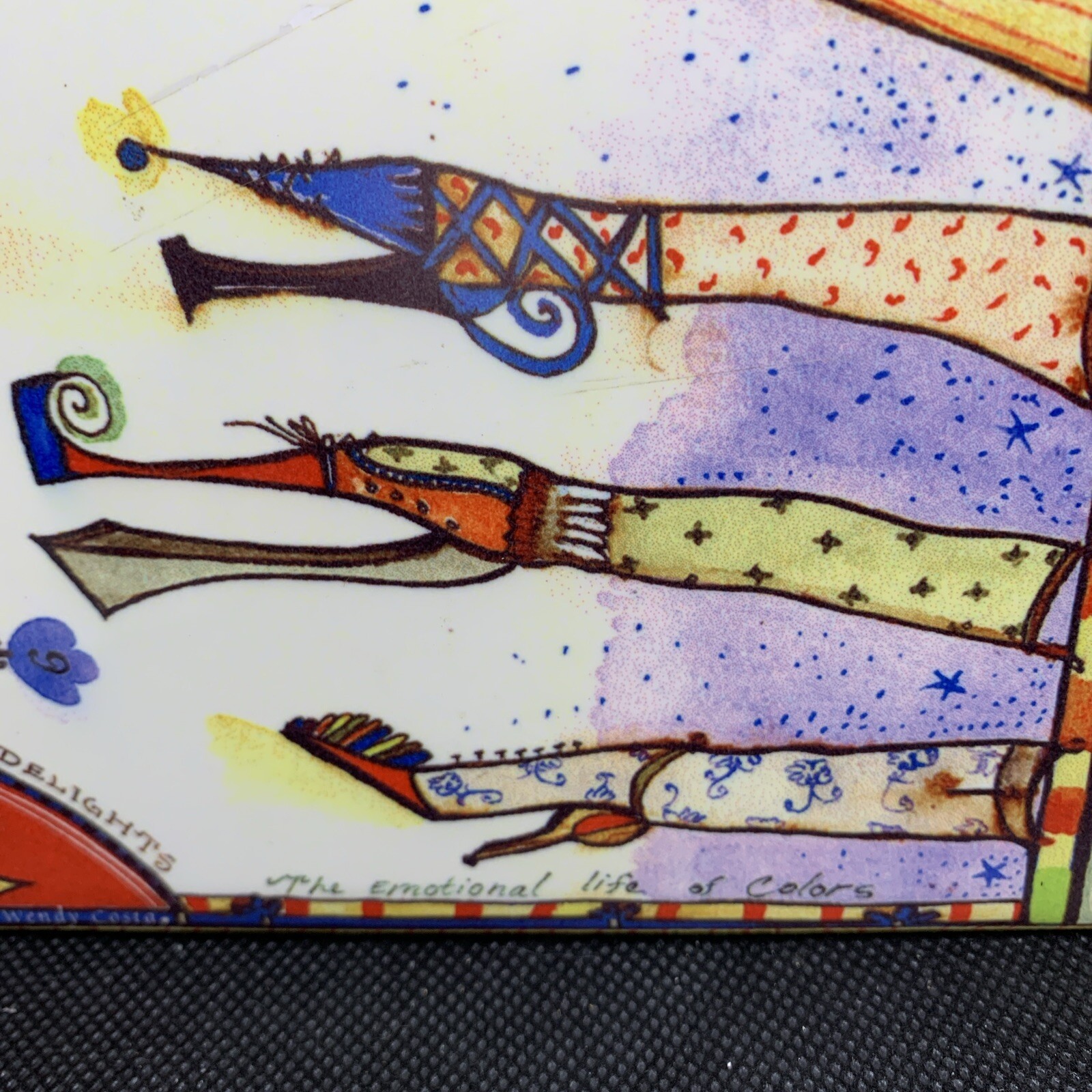 Wendy Costa Studio Ceramic 6″ Trivet A Vivid Garden Of Delights Whimsy Kitchy